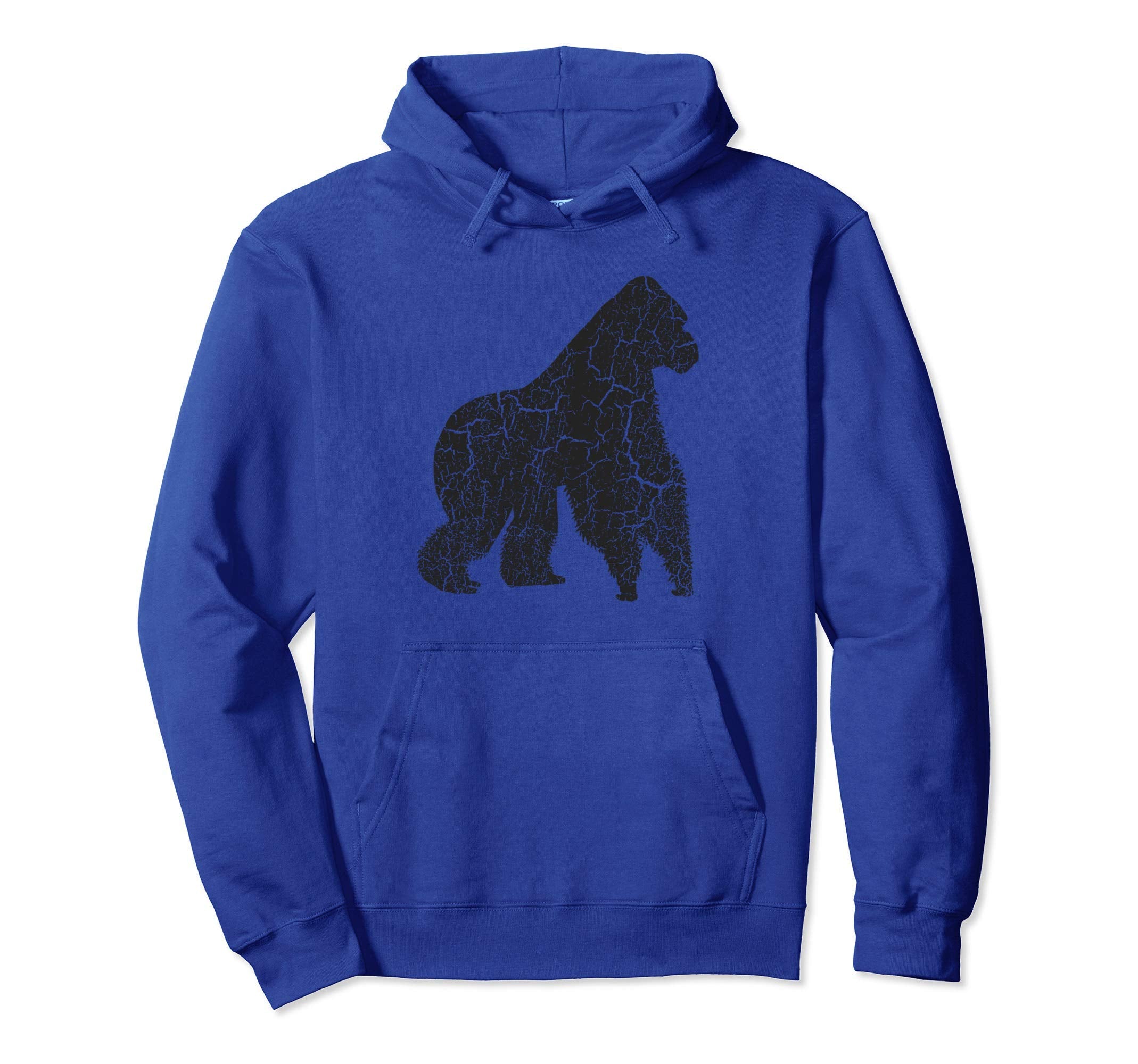 Gorilla Distressed Gorilla Hoodie - Graphic Print Unisex - T-Shirt, Sweatshirt, Hoodie