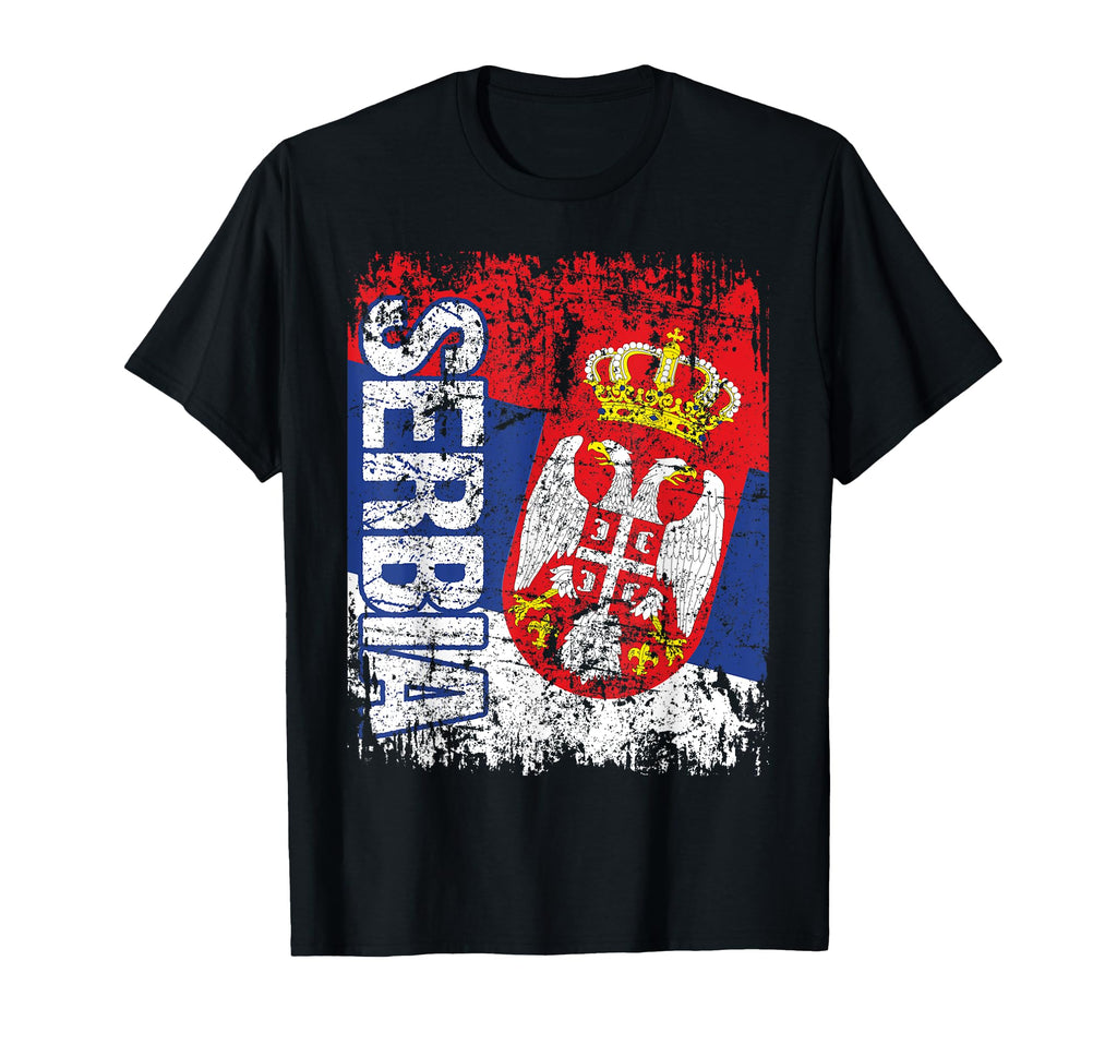 Serbia Flag Distressed Serbia T-Shirt - Graphic Print Unisex - T-Shirt, Sweatshirt, Hoodie