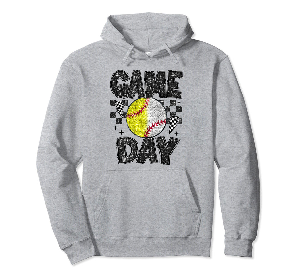 Softball Game Day Baseball Game Day Hoodie - Fun Novelty Design for Adults - T-Shirt, Sweatshirt, Hoodie
