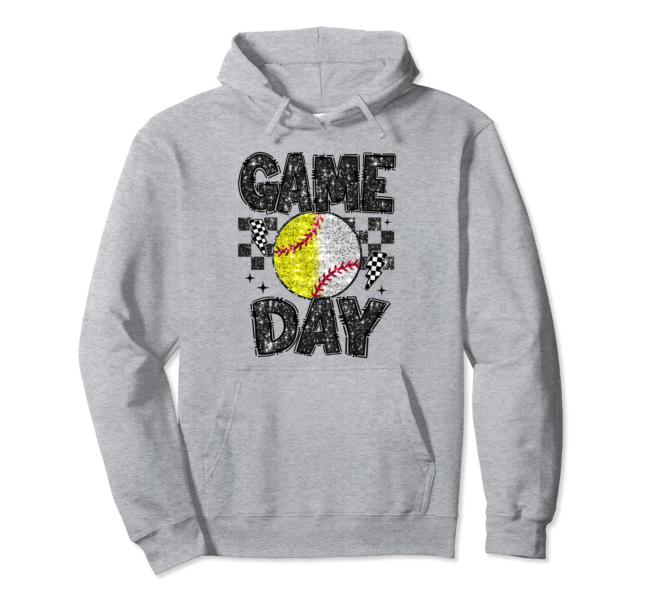 Softball Game Day Baseball Game Day Hoodie - Fun Novelty Design for Adults - T-Shirt, Sweatshirt, Hoodie