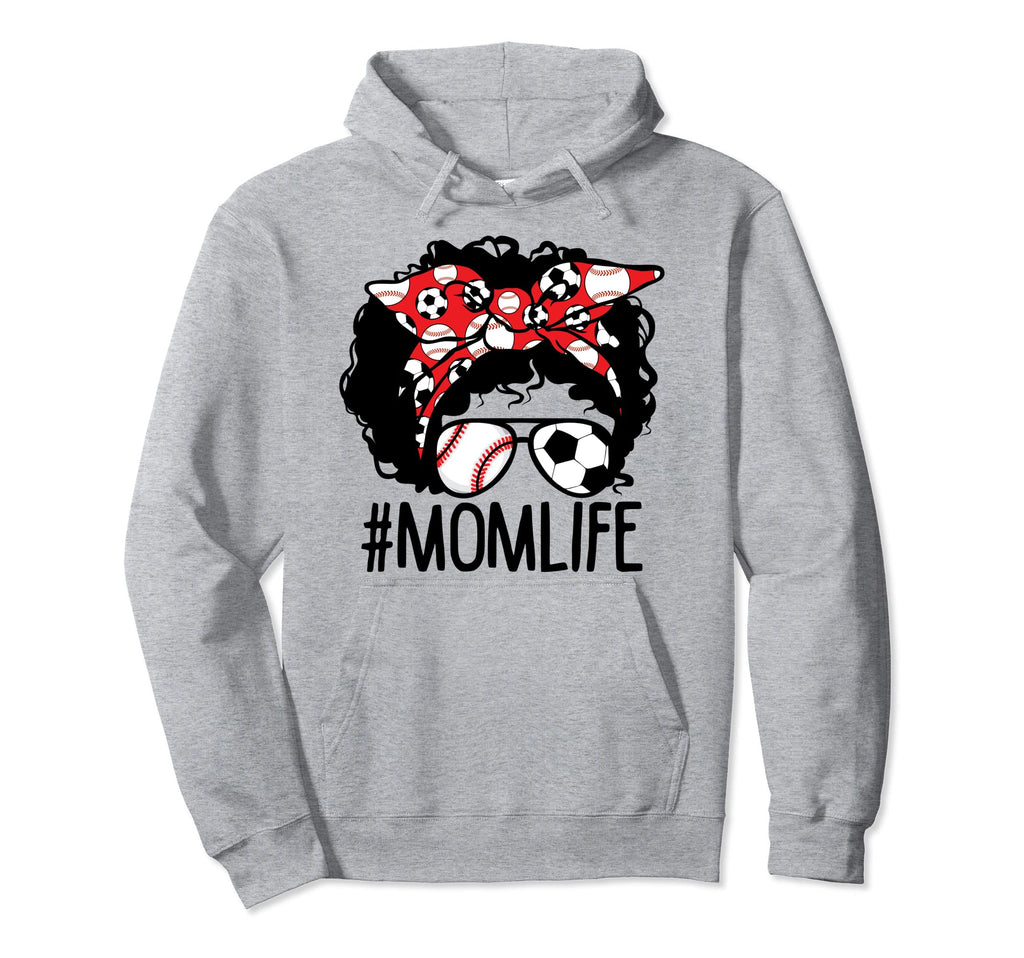 Dy Messy Bun Black Mom Life Baseball Hoodie - Fun Novelty Design Unisex - T-Shirt, Sweatshirt, Hoodie