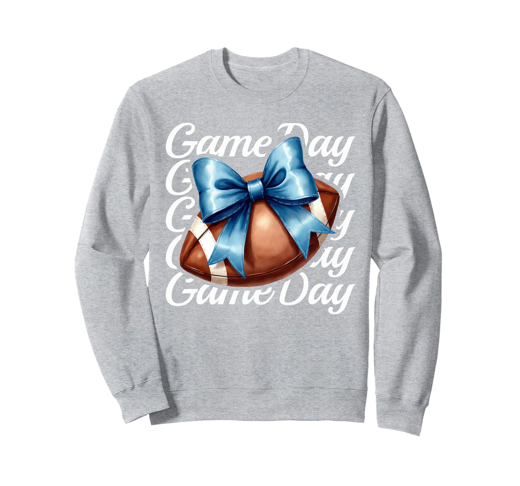 Cheer Fall Football Mom Blue Game Sweatshirt - Aesthetic Graphic Men Women - T-Shirt, Sweatshirt, Hoodie