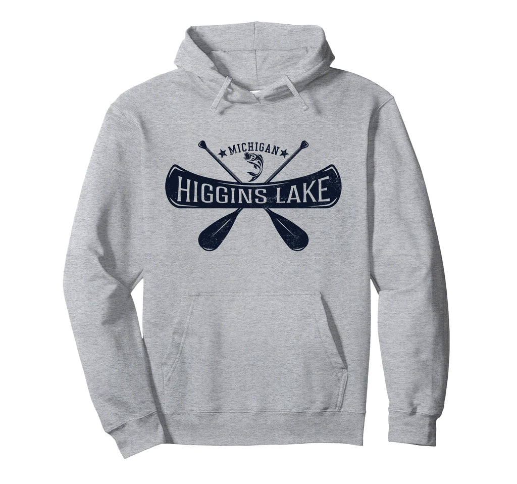 Higgins Lake Michigan Distressed Hoodie - Fun Novelty Design Unisex - T-Shirt, Sweatshirt, Hoodie