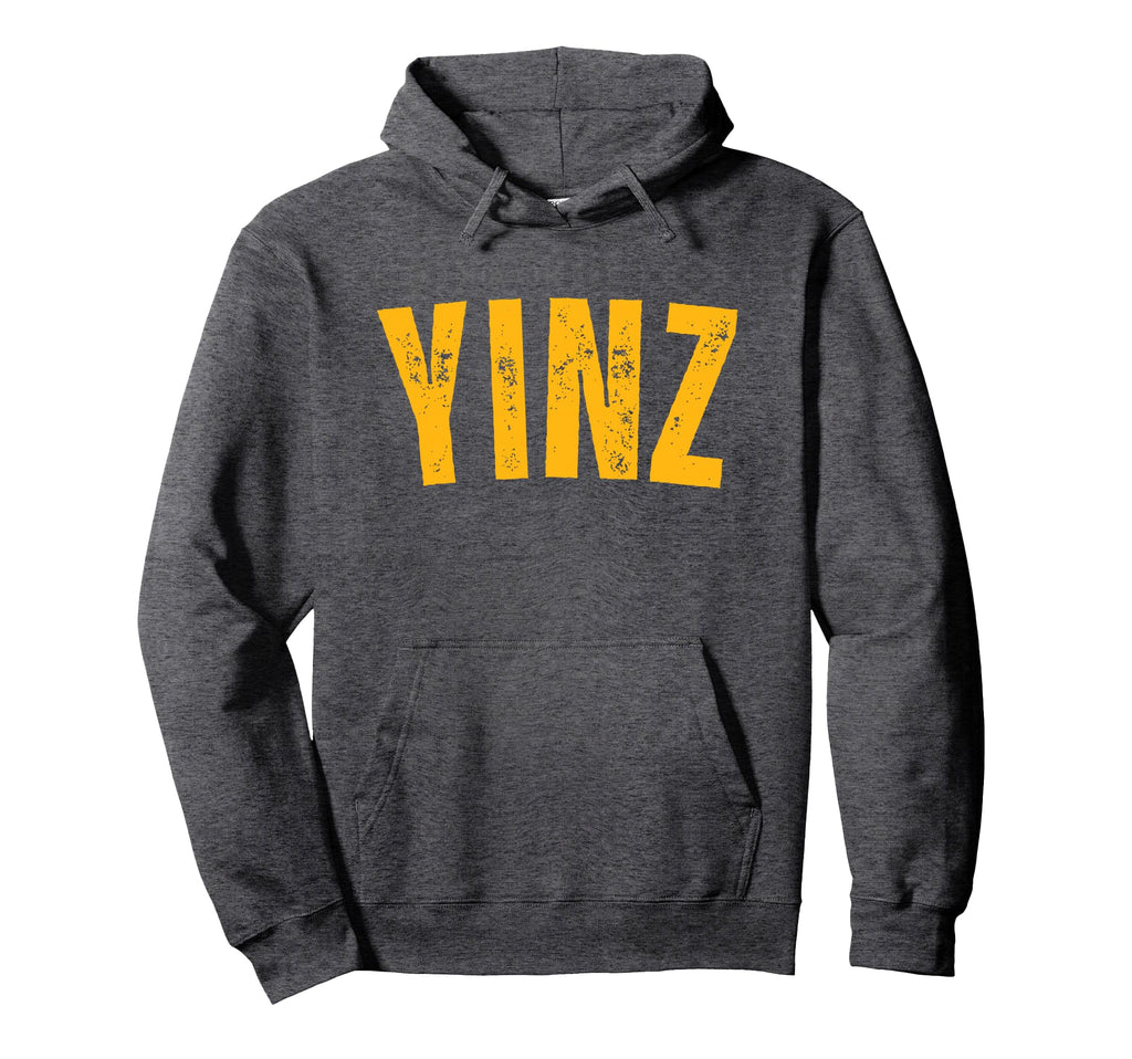 Yinz Funny Yinzers Pittsburgh Distressed Hoodie - Graphic Print Unisex - T-Shirt, Sweatshirt, Hoodie