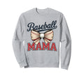 Coquette Bow American Baseball Mom Mama Sweatshirt - Graphic Print Unisex - T-Shirt, Sweatshirt, Hoodie