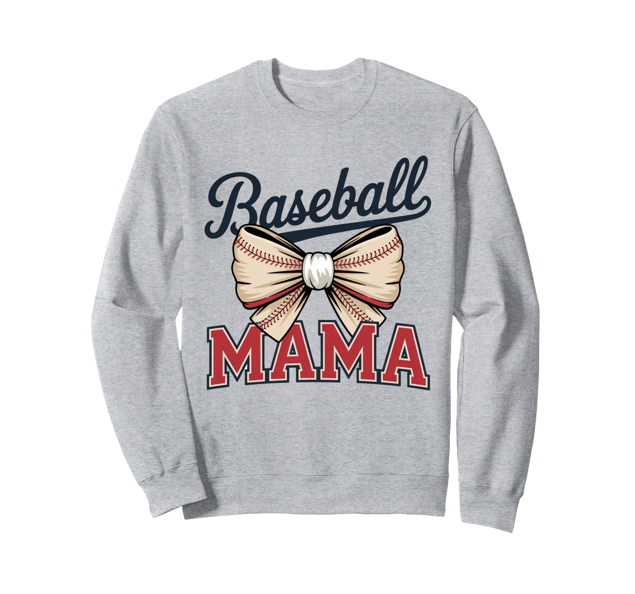 Coquette Bow American Baseball Mom Mama Sweatshirt - Graphic Print Unisex - T-Shirt, Sweatshirt, Hoodie