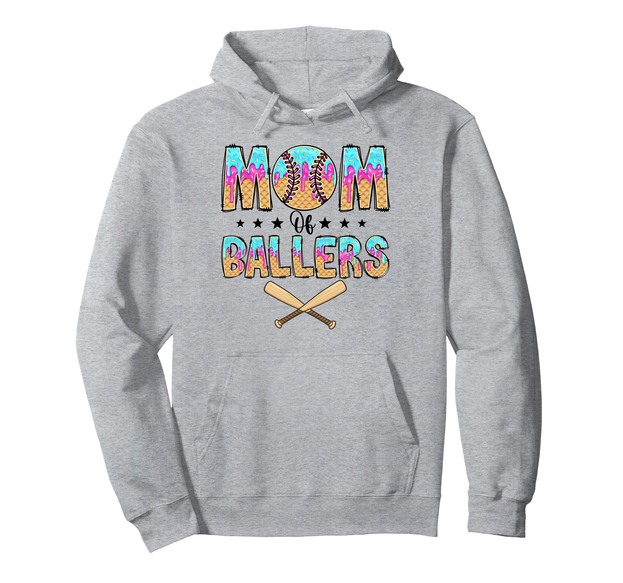 Raising Baller Mom Both Baseball Softball Hoodie - Unique Graphic Unisex - T-Shirt, Sweatshirt, Hoodie