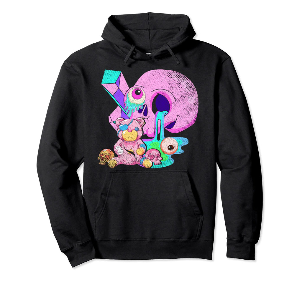 Scary Teddy Bear Skull Anime Hoodie - Casual Everyday Wear for Adults - T-Shirt, Sweatshirt, Hoodie