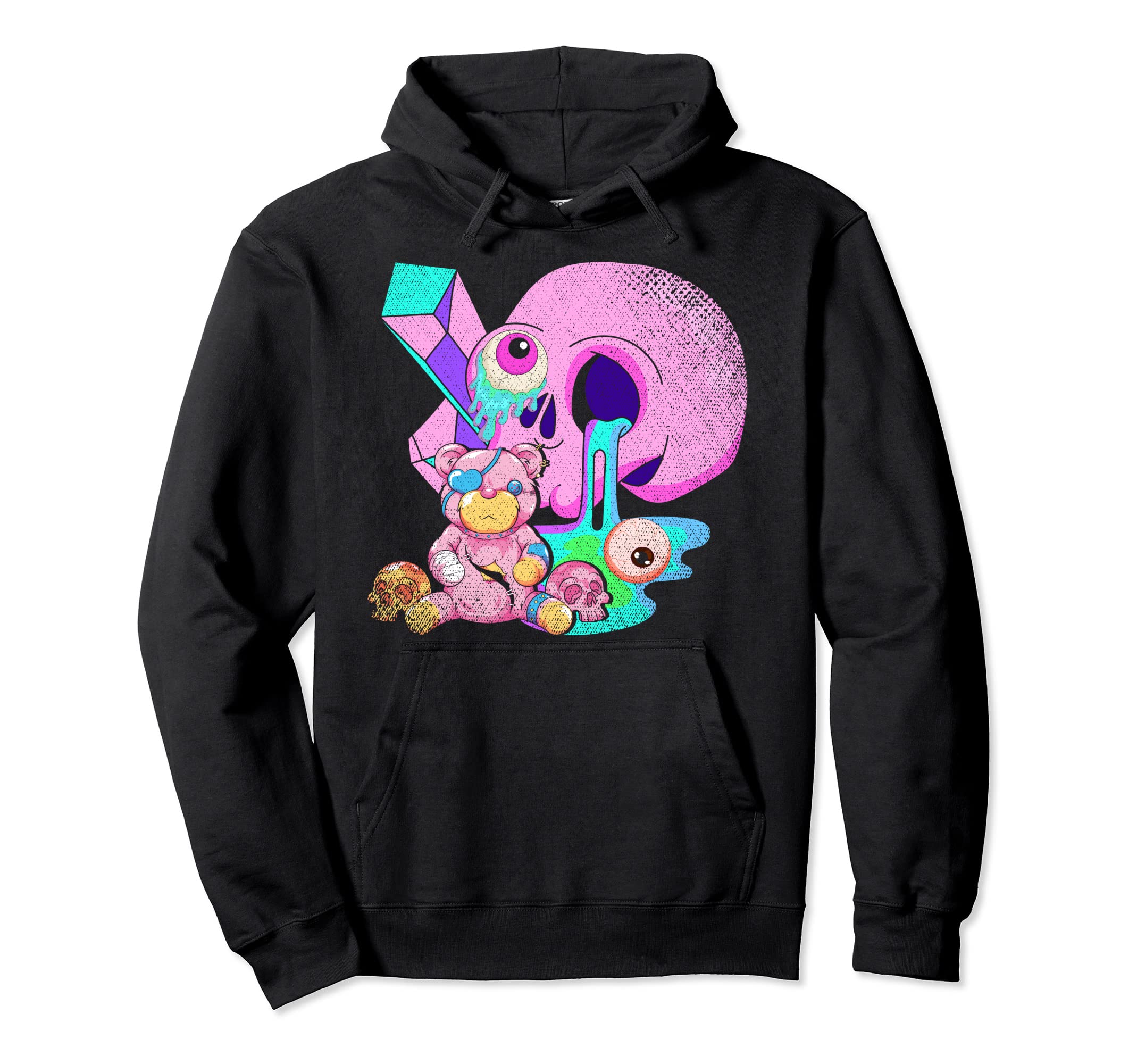 Scary Teddy Bear Skull Anime Hoodie - Casual Everyday Wear for Adults - T-Shirt, Sweatshirt, Hoodie