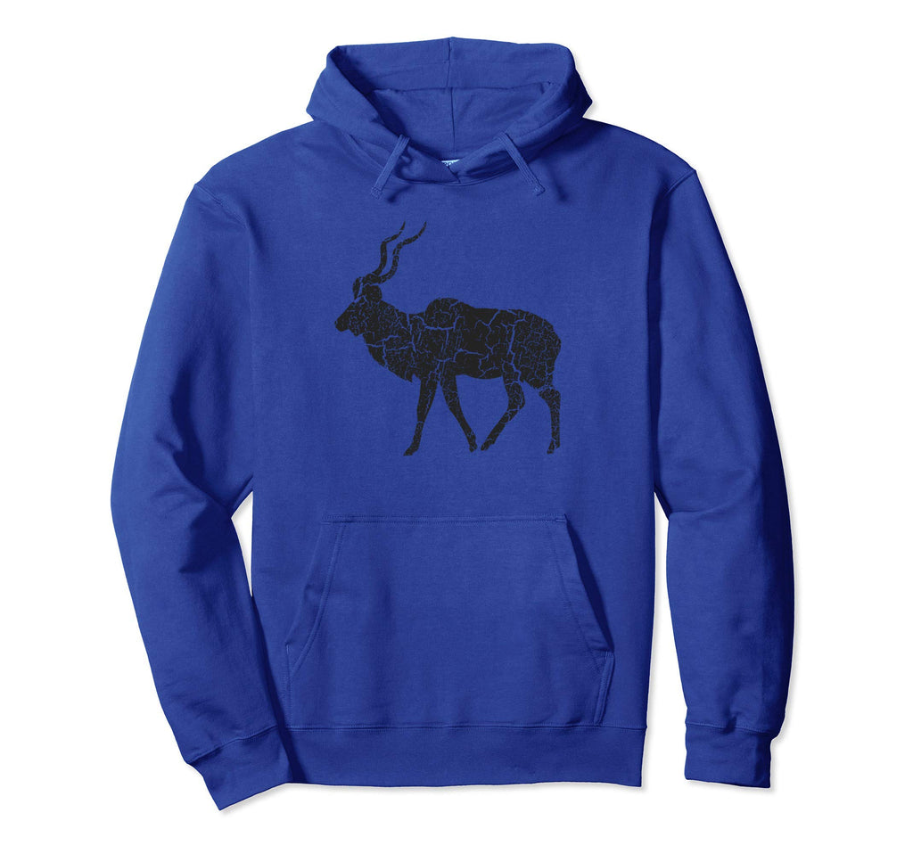 Kudu Distressed Kudu Hoodie - Novelty Apparel Unisex - T-Shirt, Sweatshirt, Hoodie