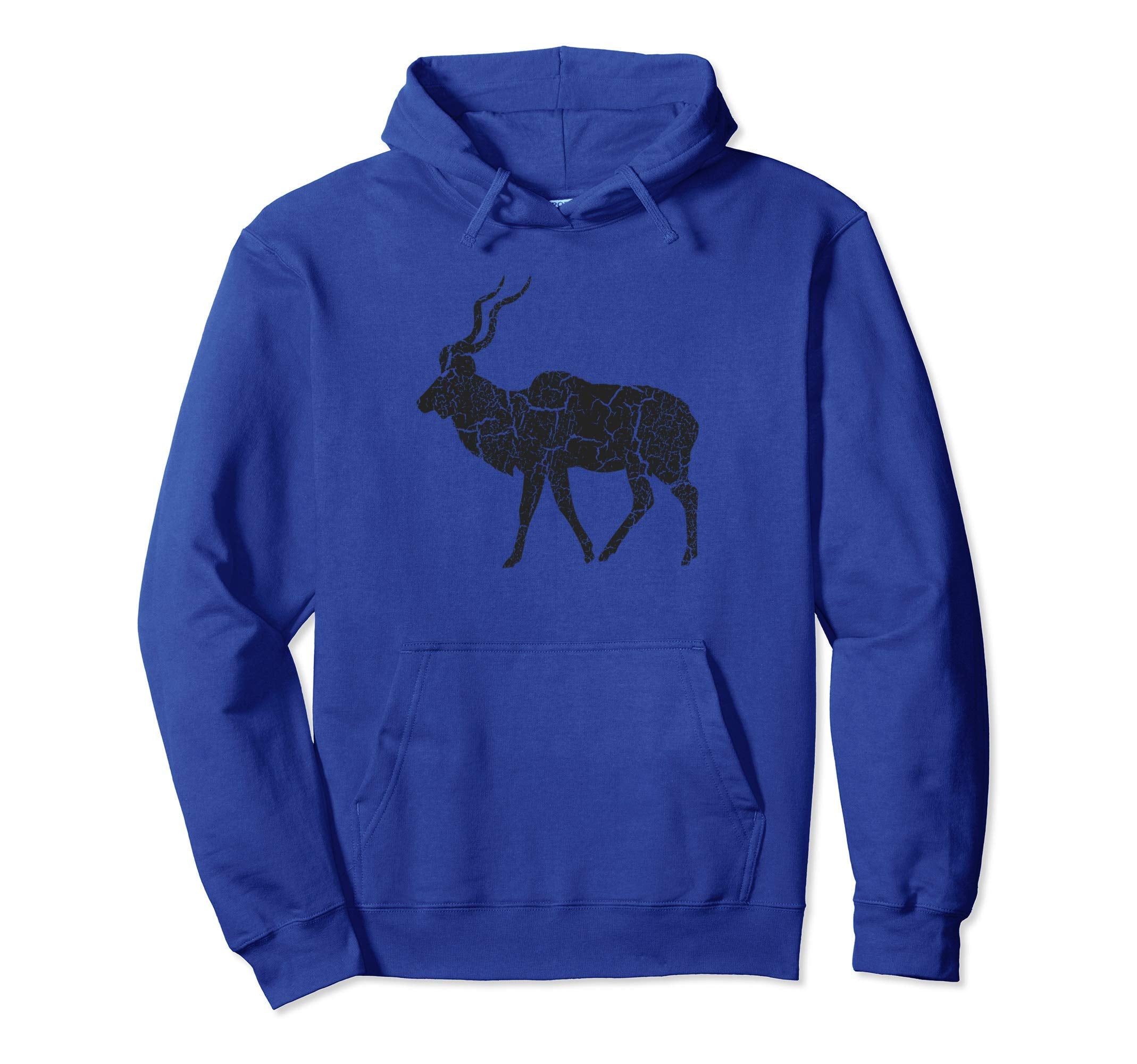 Kudu Distressed Kudu Hoodie - Novelty Apparel Unisex - T-Shirt, Sweatshirt, Hoodie