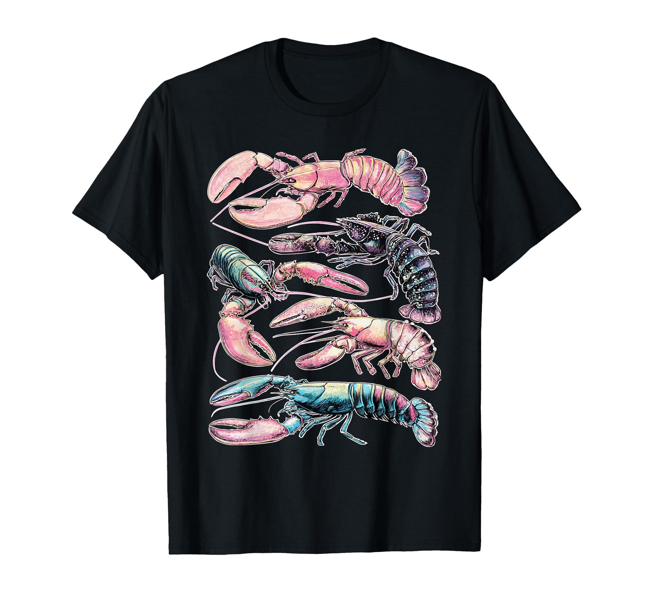 Colorful Lobsters Dreamy Art Y2K 2000S T-Shirt - Novelty Apparel Men Women - T-Shirt, Sweatshirt, Hoodie