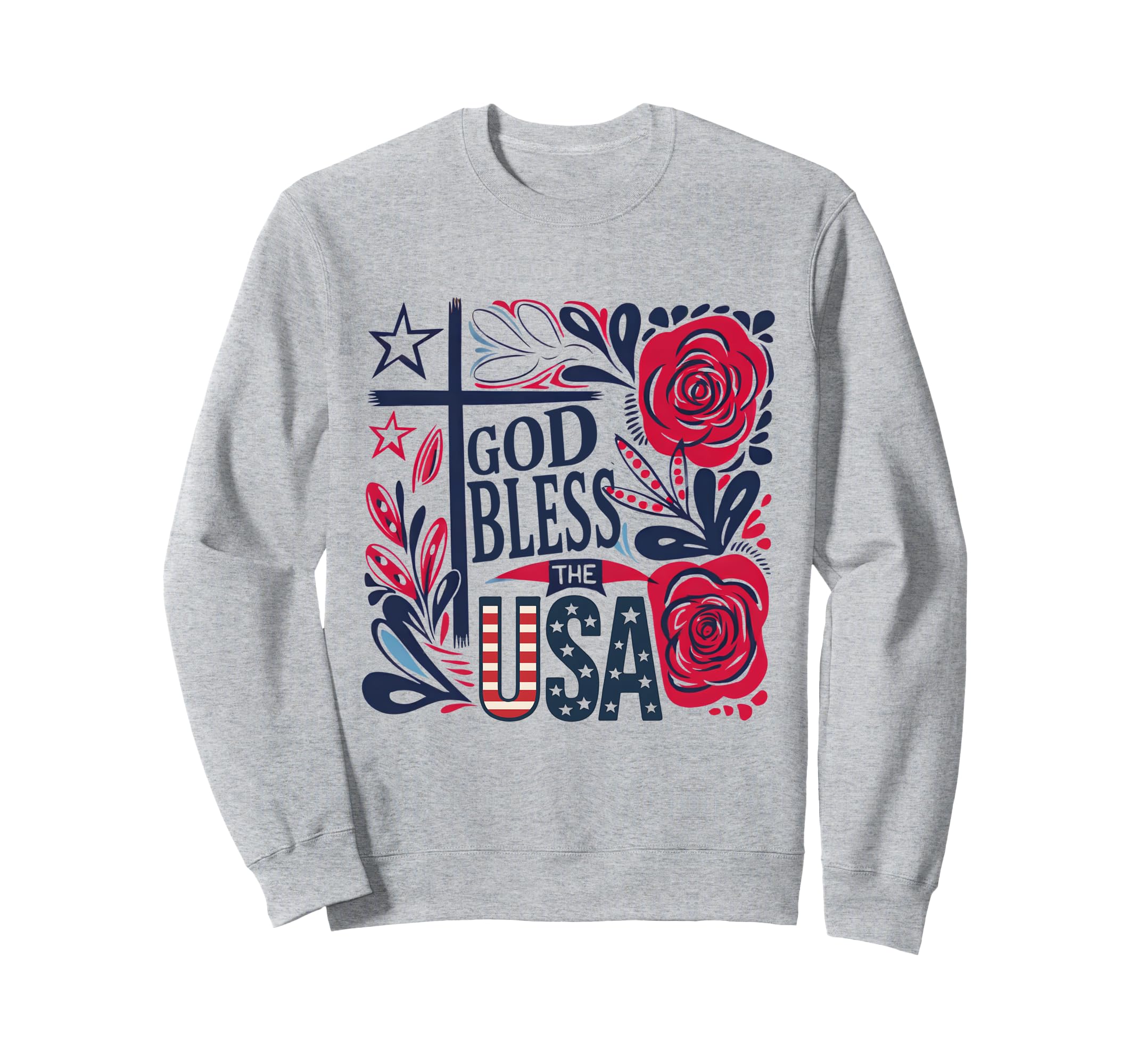 Boho God Bless Usa 4Th July Patriotic Sweatshirt - Unique Graphic Unisex - T-Shirt, Sweatshirt, Hoodie