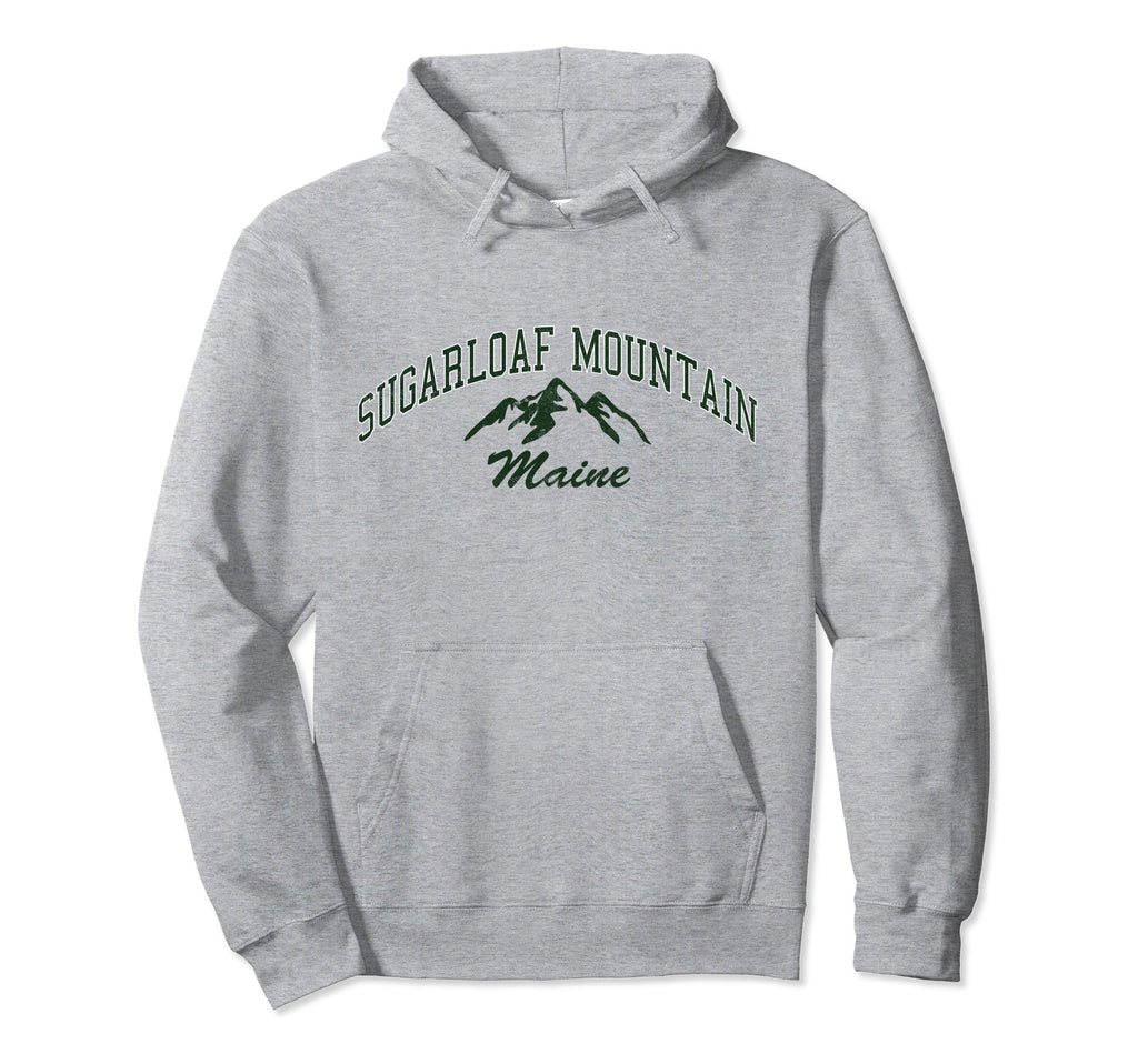 Sugarloaf Mountain Maine Distressed Hoodie - Minimalist Print Unisex - T-Shirt, Sweatshirt, Hoodie
