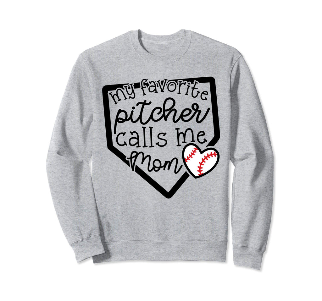 My Favorite Pitcher Calls Me Mom Sweatshirt - Minimalist Print Unisex - T-Shirt, Sweatshirt, Hoodie