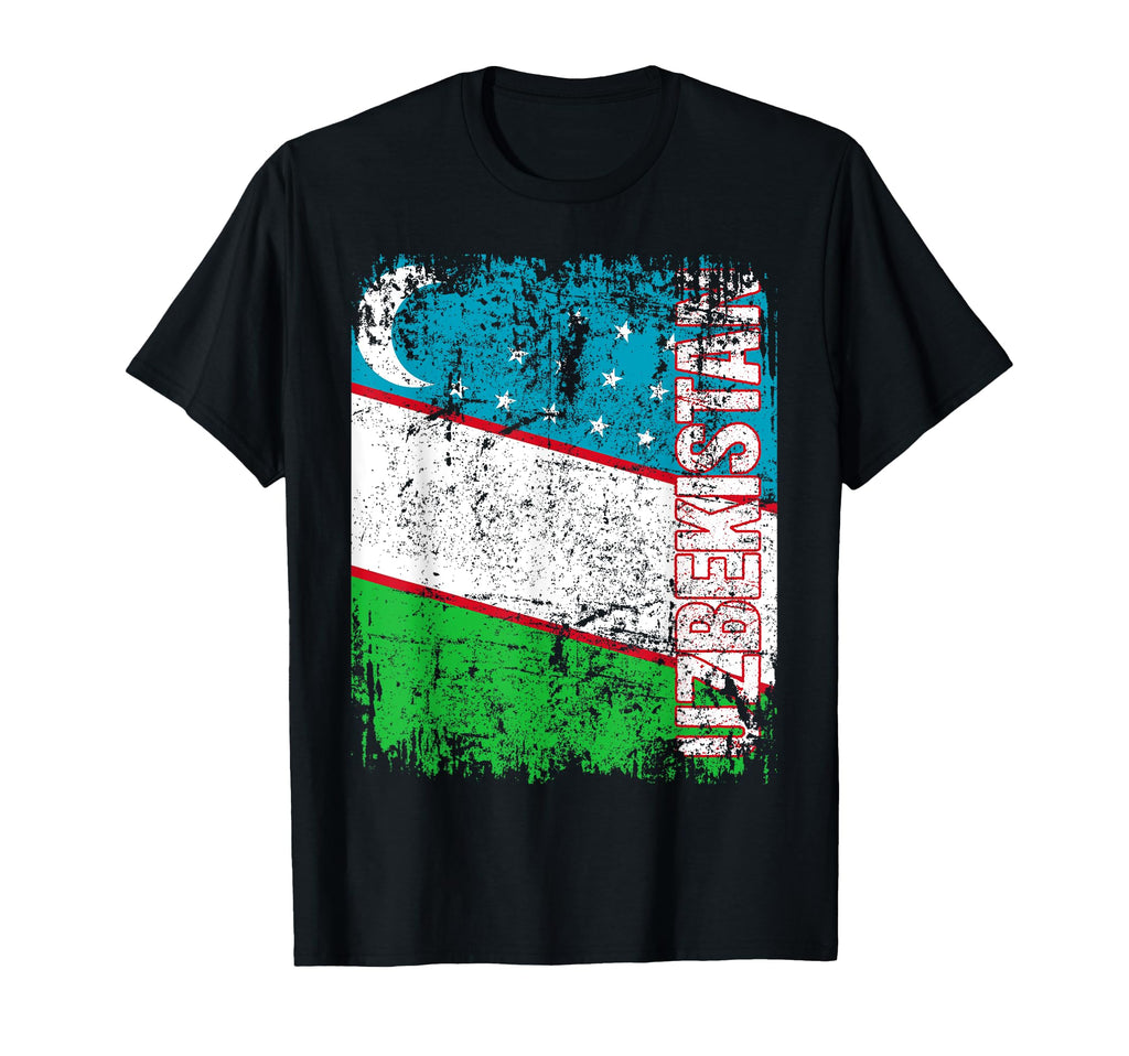 Uzbekistan Flag Distressed Uzbekistan T-Shirt - Casual Everyday Wear Unisex - T-Shirt, Sweatshirt, Hoodie
