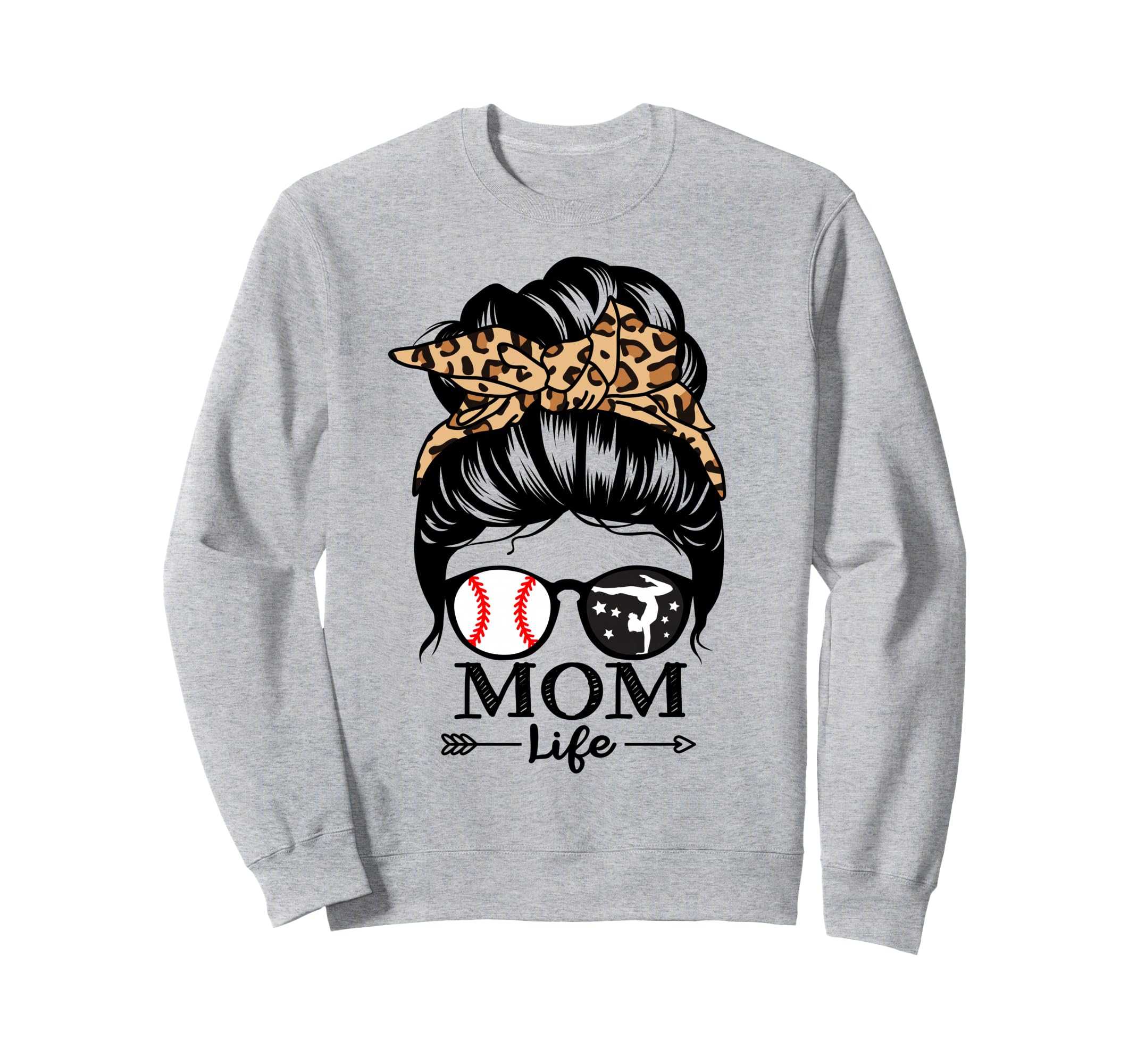 Mom Life Messy Bun Hair Funny Sweatshirt - Streetwear Style for Adults - T-Shirt, Sweatshirt, Hoodie
