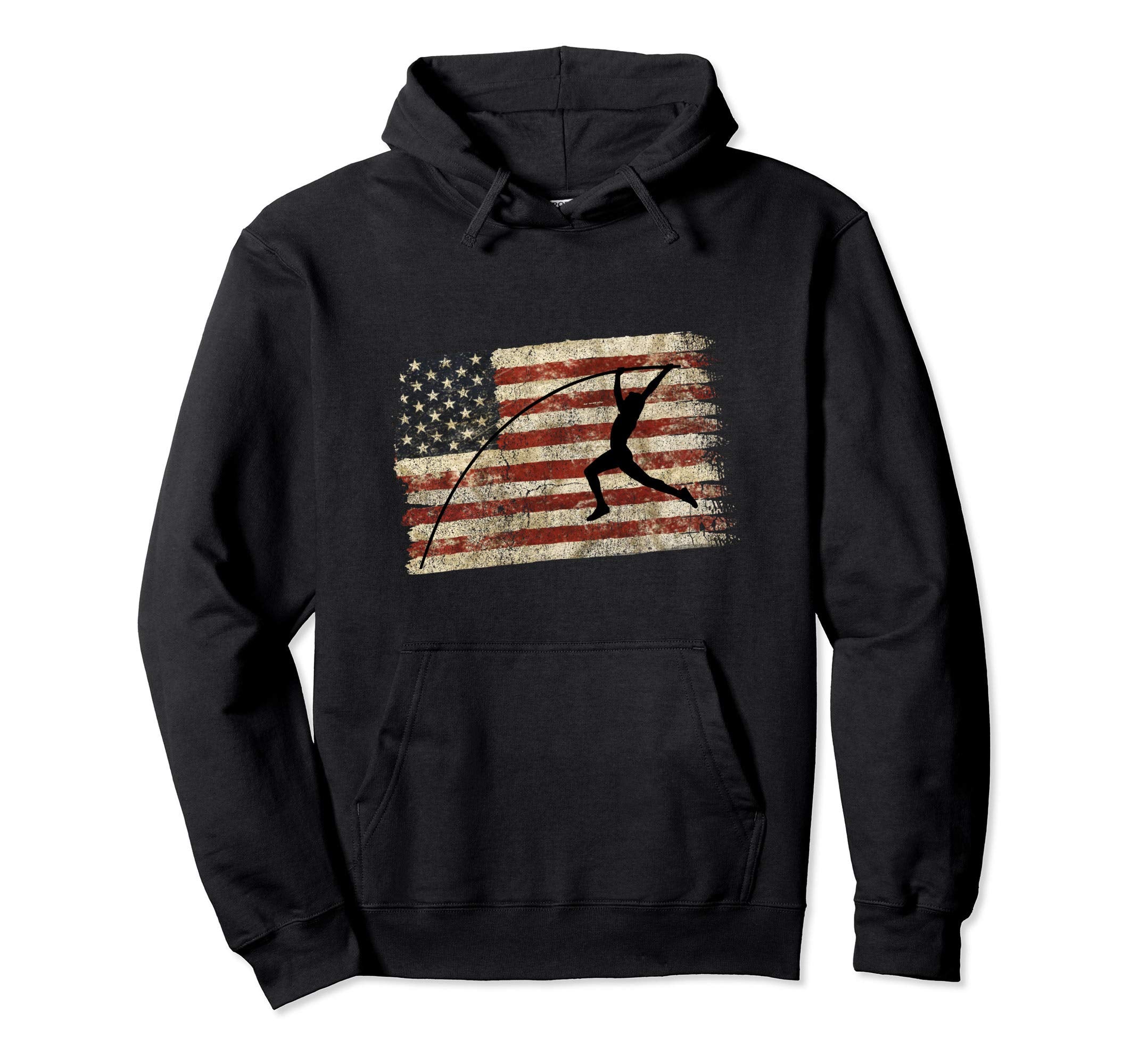 Patriotic Pole Vault American Flag Hoodie - Trendy Graphic for Adults - T-Shirt, Sweatshirt, Hoodie