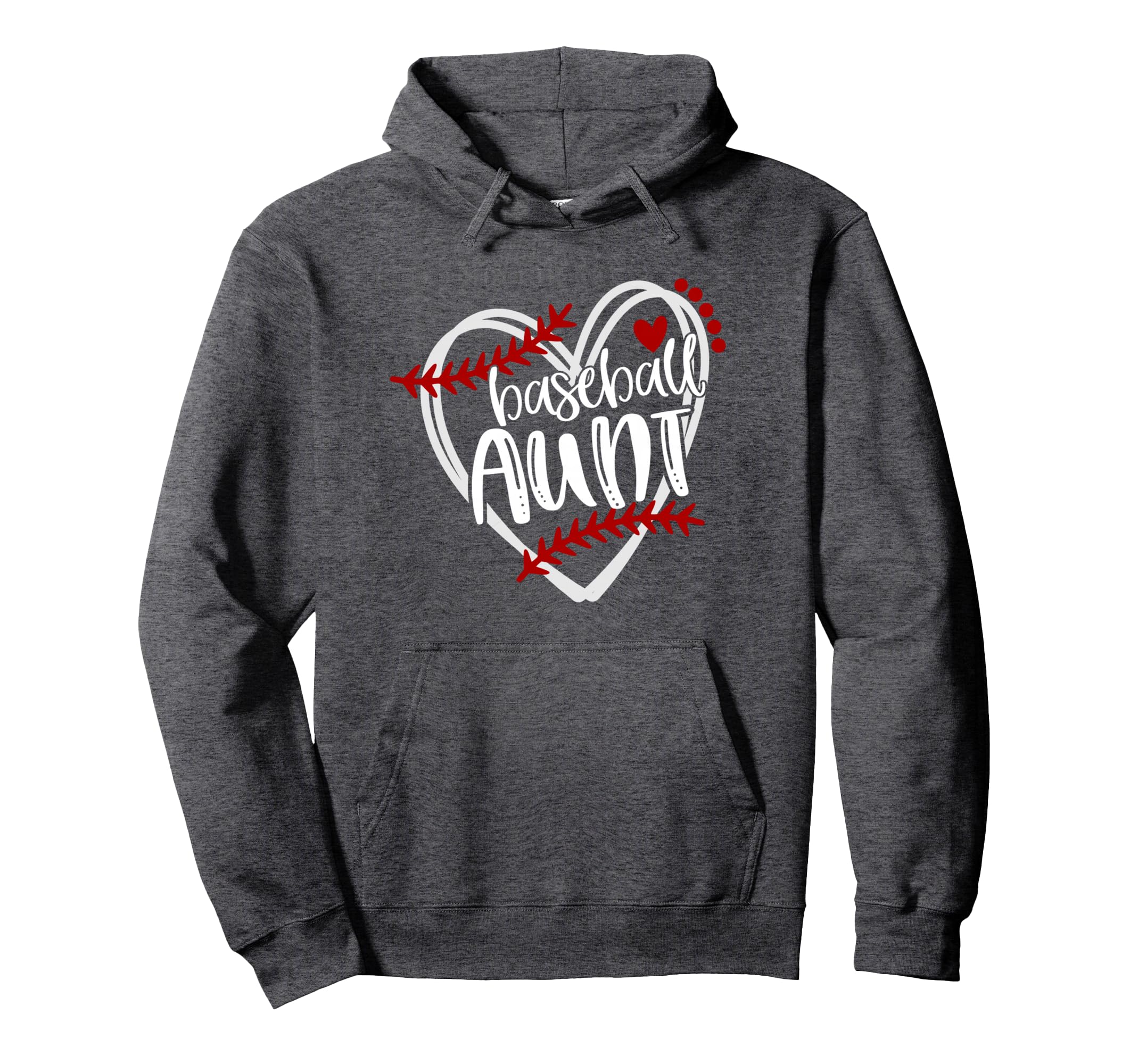 Baseball Heart Aunt Auntie Trendy Hoodie - Unique Graphic for Adults - T-Shirt, Sweatshirt, Hoodie