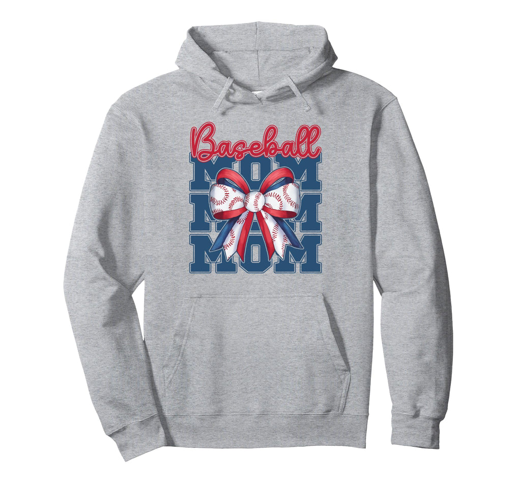 Baseball Mom Coquette Bow Sport Hoodie - Casual Everyday Wear Men Women - T-Shirt, Sweatshirt, Hoodie