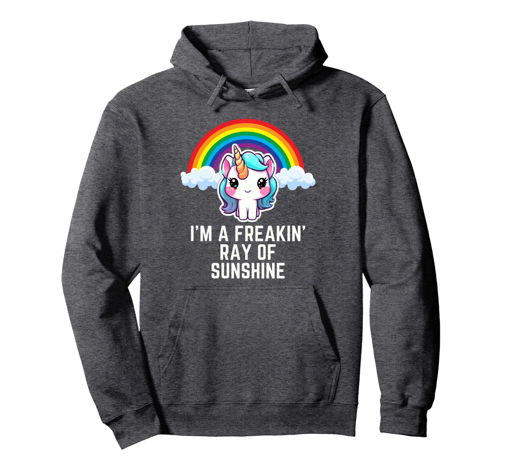 Im Freakin Ray Sunshine Rainbow Unicorn Hoodie - Custom Art Print Unisex - T-Shirt, Sweatshirt, Hoodie