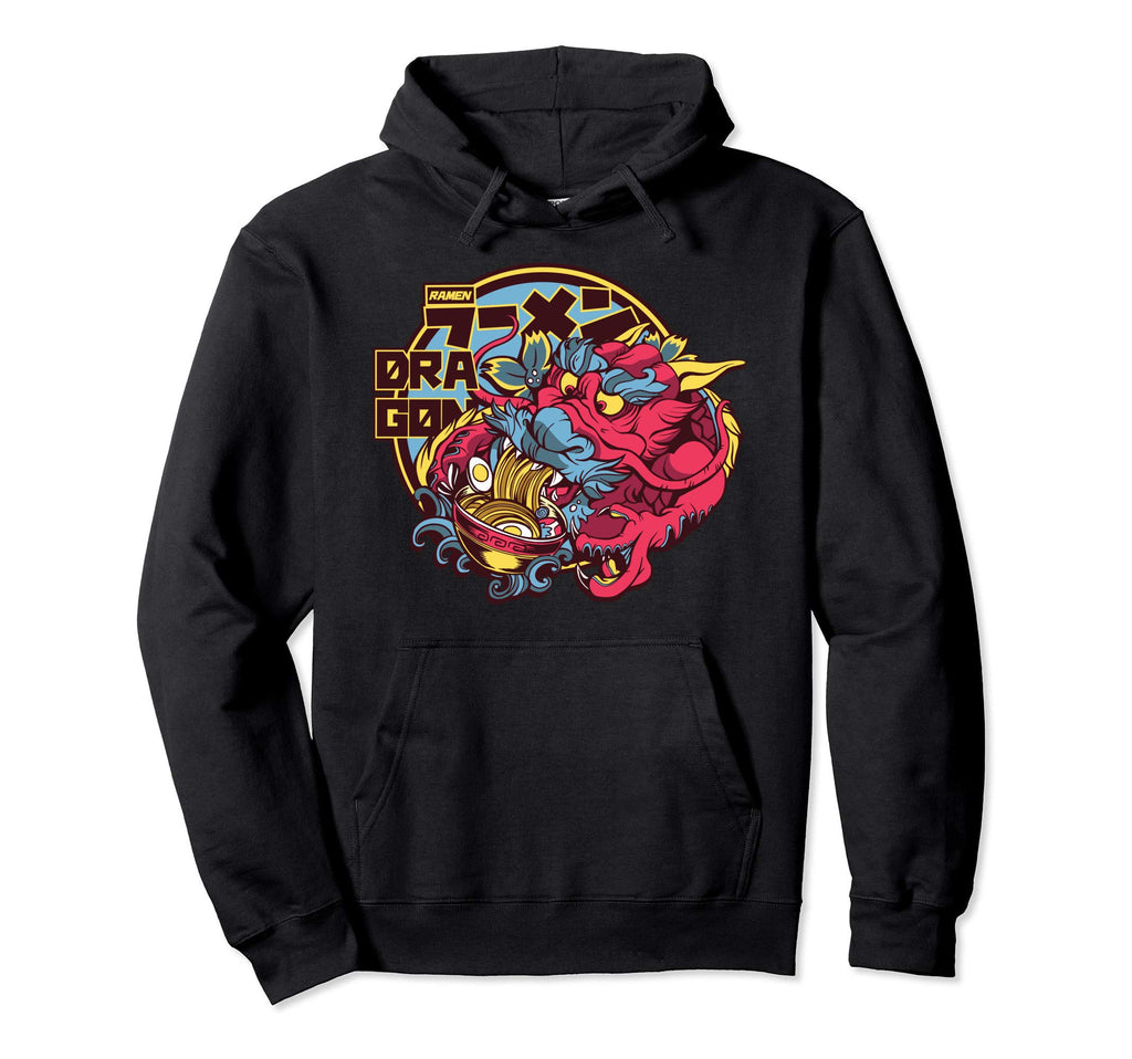 Japanese Dragon Eating Ramen Kawaii Anime Hoodie - Graphic Print Men Women - T-Shirt, Sweatshirt, Hoodie