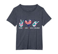 Peace Love West Virginia Flag Grown T-Shirt - Custom Art Print for Adults - T-Shirt, Sweatshirt, Hoodie