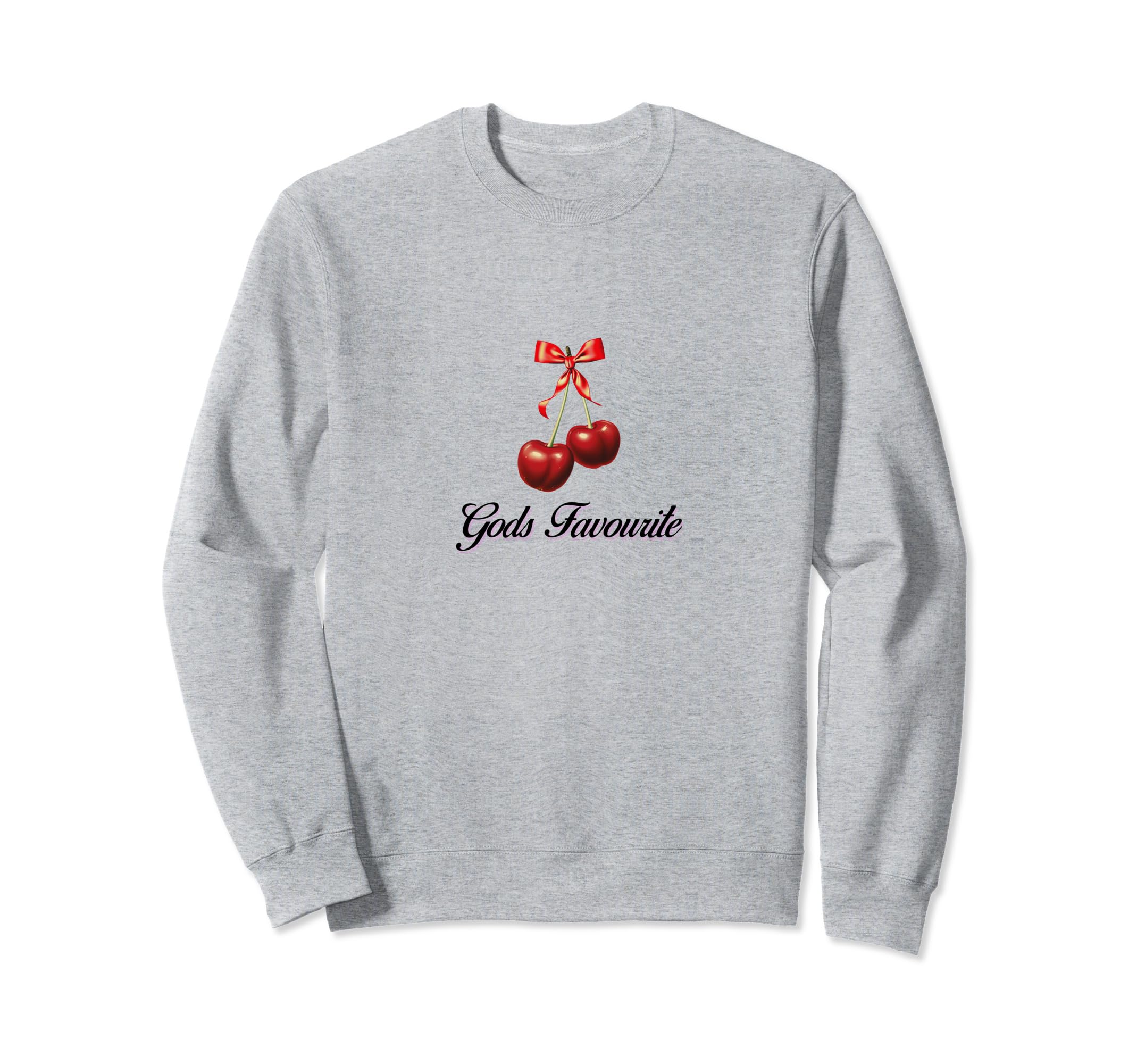Gods Favourite Coquette Cherry Bow Sweatshirt - Minimalist Print Men Women - T-Shirt, Sweatshirt, Hoodie