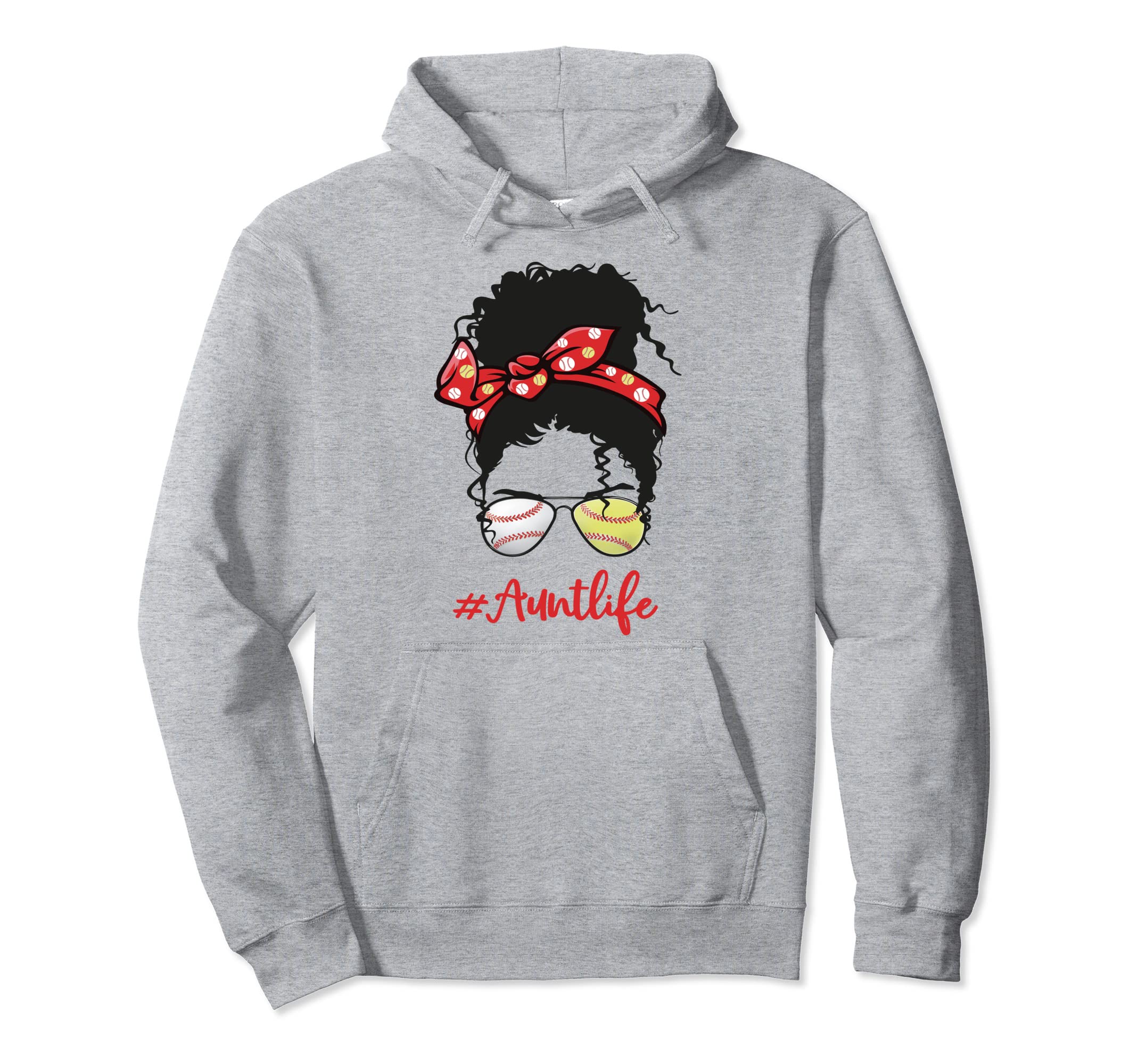 Baseball Aunt Auntlife Softball Hoodie - Fun Novelty Design for Adults - T-Shirt, Sweatshirt, Hoodie