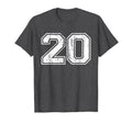 Number 20 Varsity Distressed Sports Team T-Shirt - Unique Graphic Unisex - T-Shirt, Sweatshirt, Hoodie