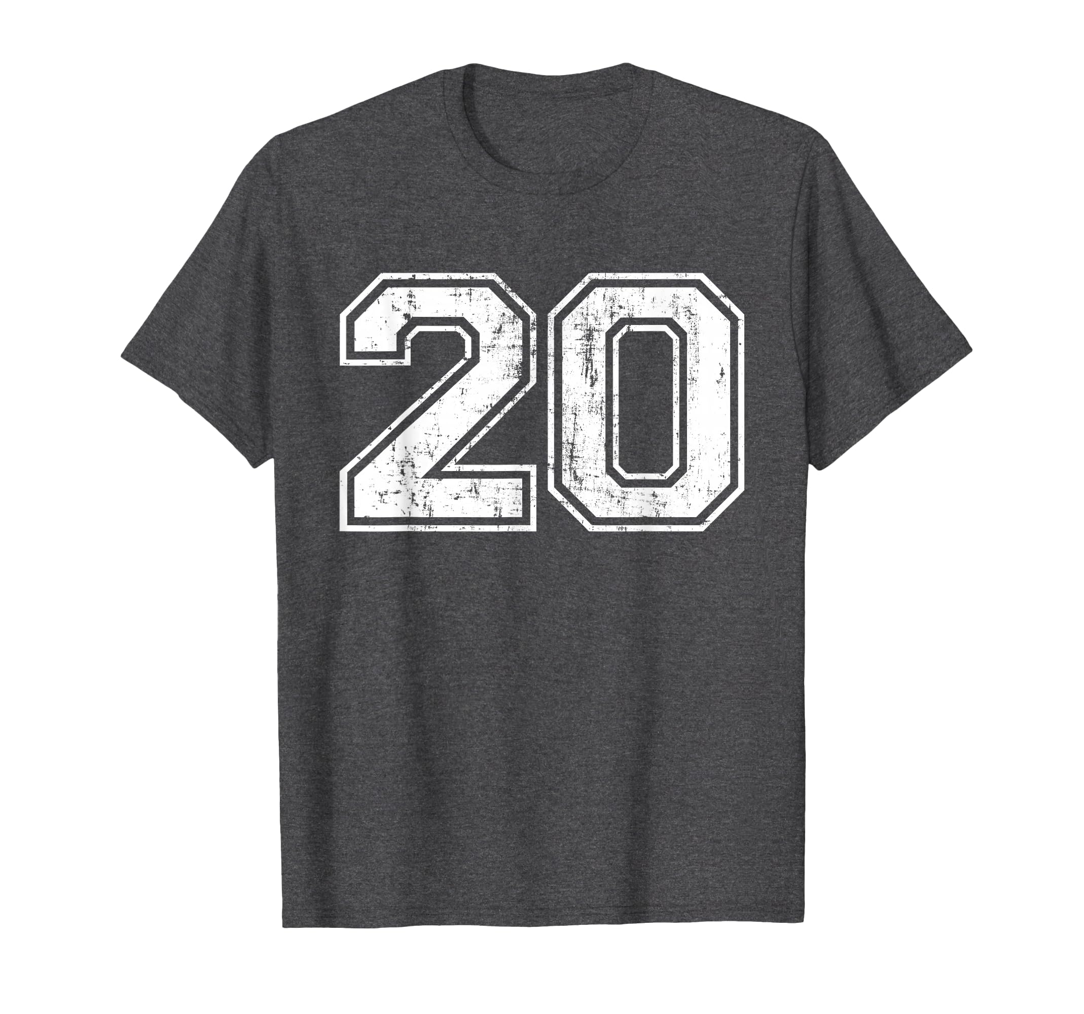 Number 20 Varsity Distressed Sports Team T-Shirt - Unique Graphic Unisex - T-Shirt, Sweatshirt, Hoodie