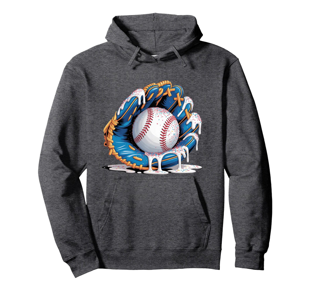 Baseball Drip Ice Cream Sprinkles Hoodie - Novelty Apparel Men Women - T-Shirt, Sweatshirt, Hoodie