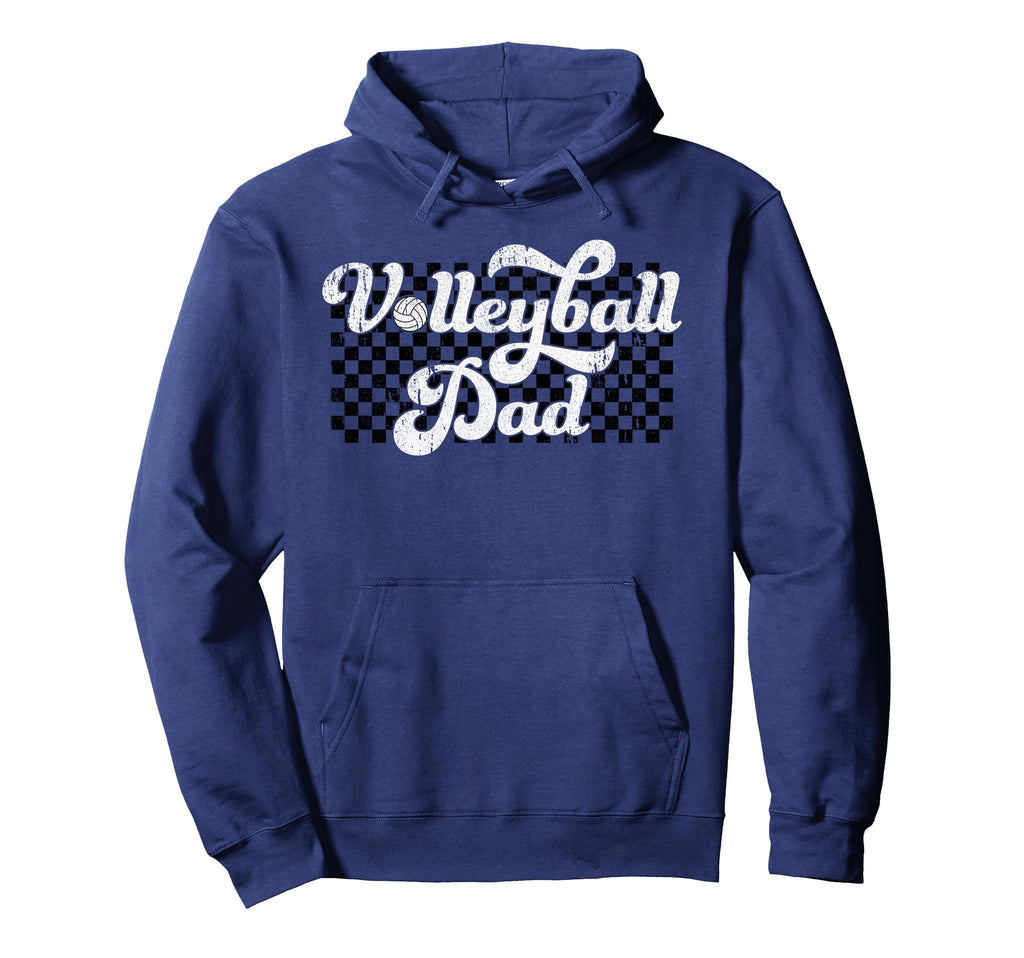 Volleyball Dad Checkered Fathers Day Hoodie - Novelty Apparel Men Women - T-Shirt, Sweatshirt, Hoodie