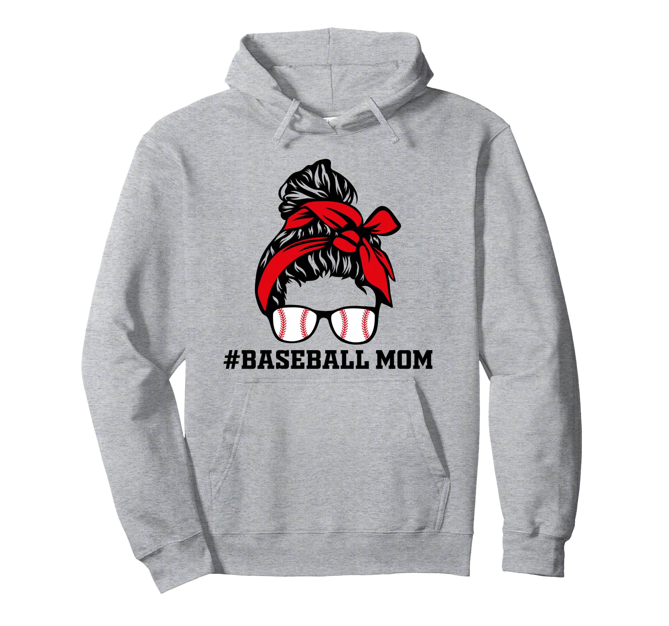 Baseball Mom Life Messy Bun Baseball Hoodie - Minimalist Print Men Women - T-Shirt, Sweatshirt, Hoodie