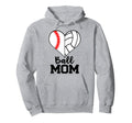 Ball Mom Funny Baseball Volleyball Hoodie - Minimalist Print Men Women - T-Shirt, Sweatshirt, Hoodie