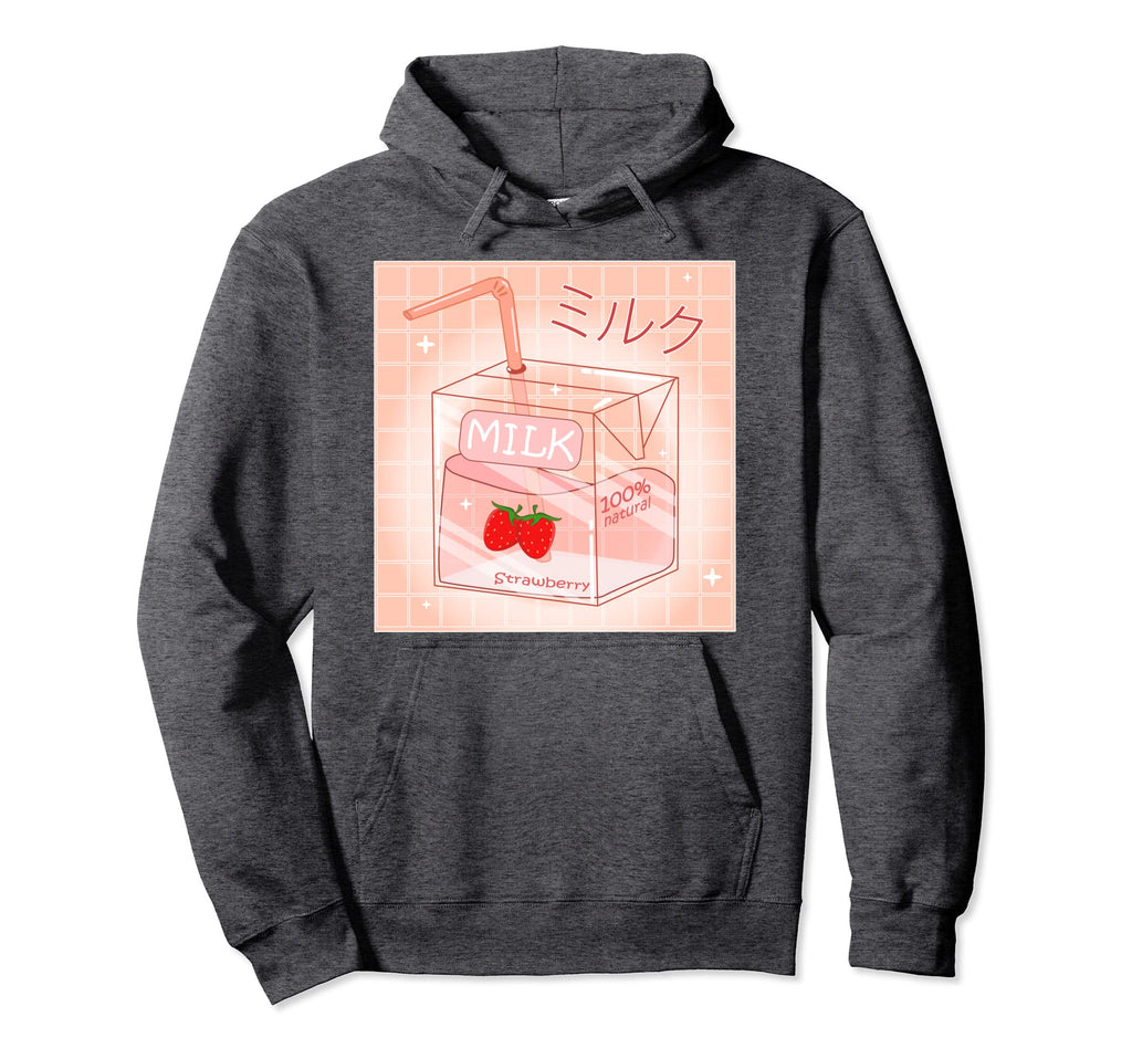 Strawberry Milk 90S Japanese Aesthetic Hoodie - Graphic Print Men Women - T-Shirt, Sweatshirt, Hoodie