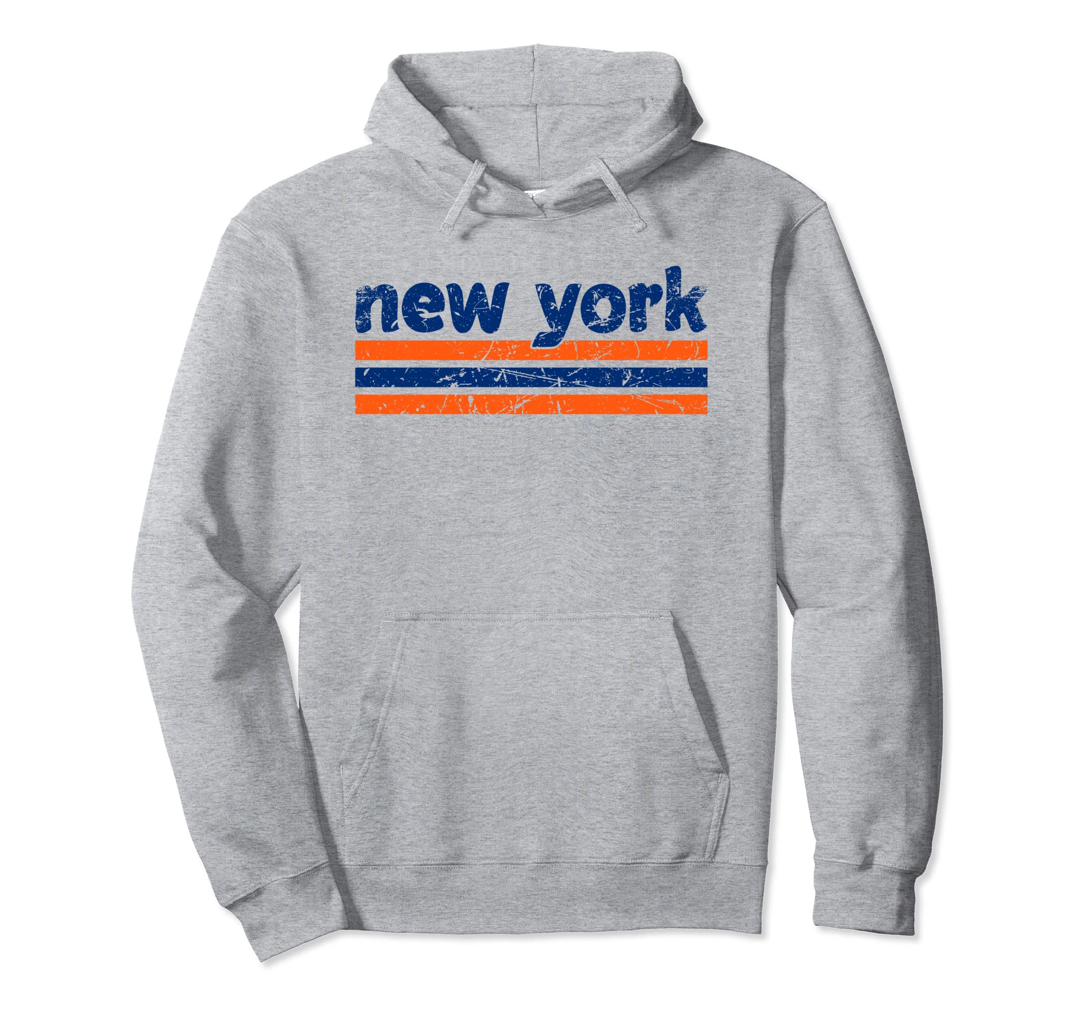New York Three Stripe Weathered Hoodie - Fun Novelty Design Unisex - T-Shirt, Sweatshirt, Hoodie