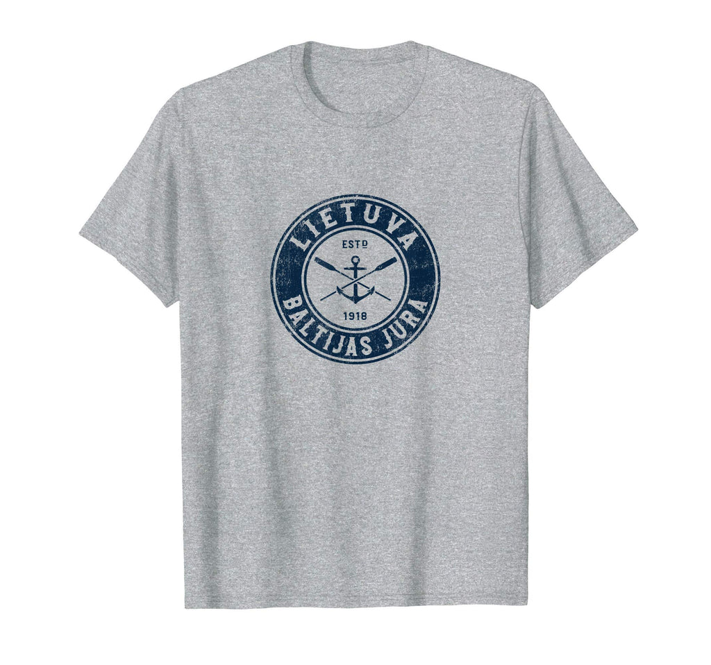 Lithuania Boat Anchor Oars T-Shirt - Minimalist Print for Adults - T-Shirt, Sweatshirt, Hoodie