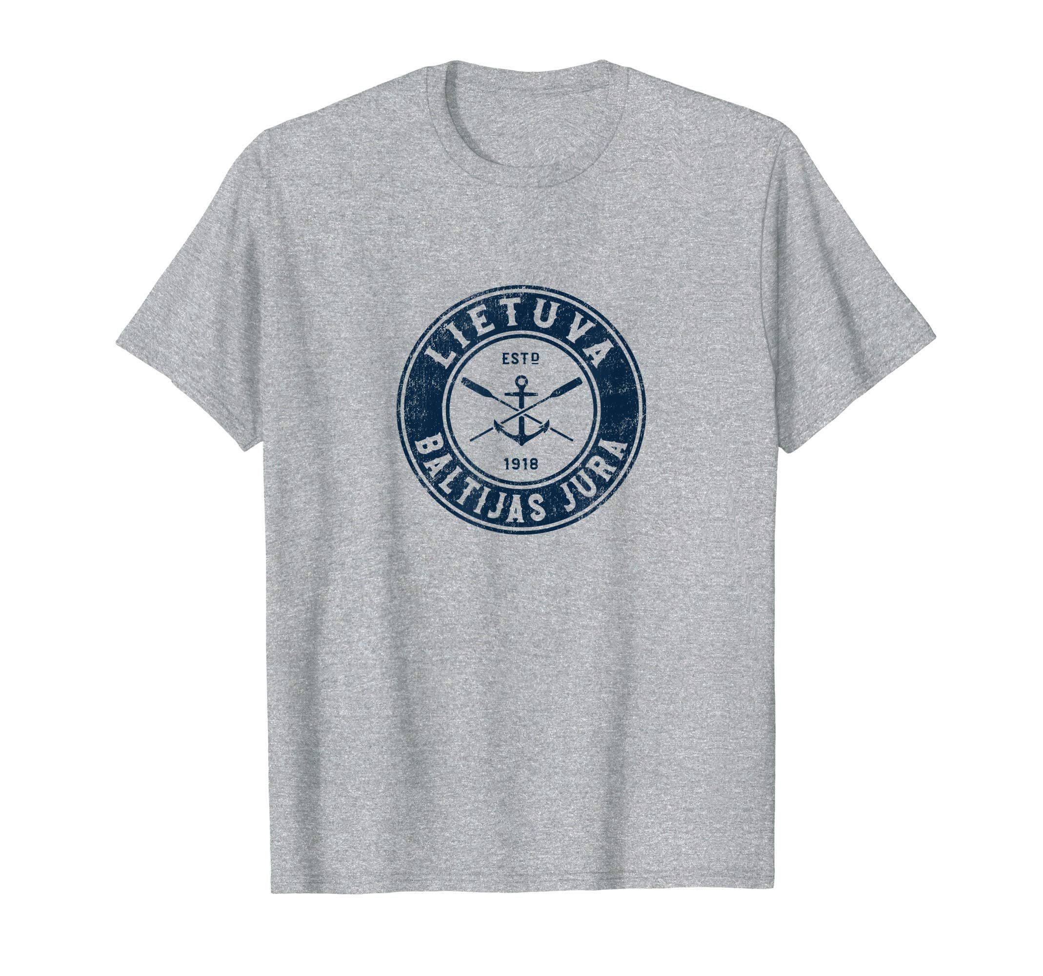 Lithuania Boat Anchor Oars T-Shirt - Minimalist Print for Adults - T-Shirt, Sweatshirt, Hoodie