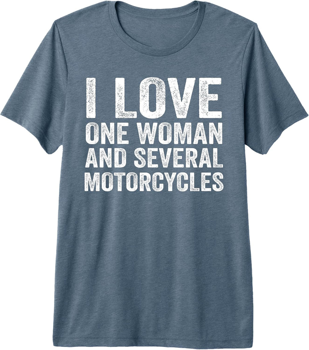 I Love One Woman And Several Motorcycles Biker - Adult & Kids T-Shirts, Sweatshirts & Hoodies apparel design preview 1