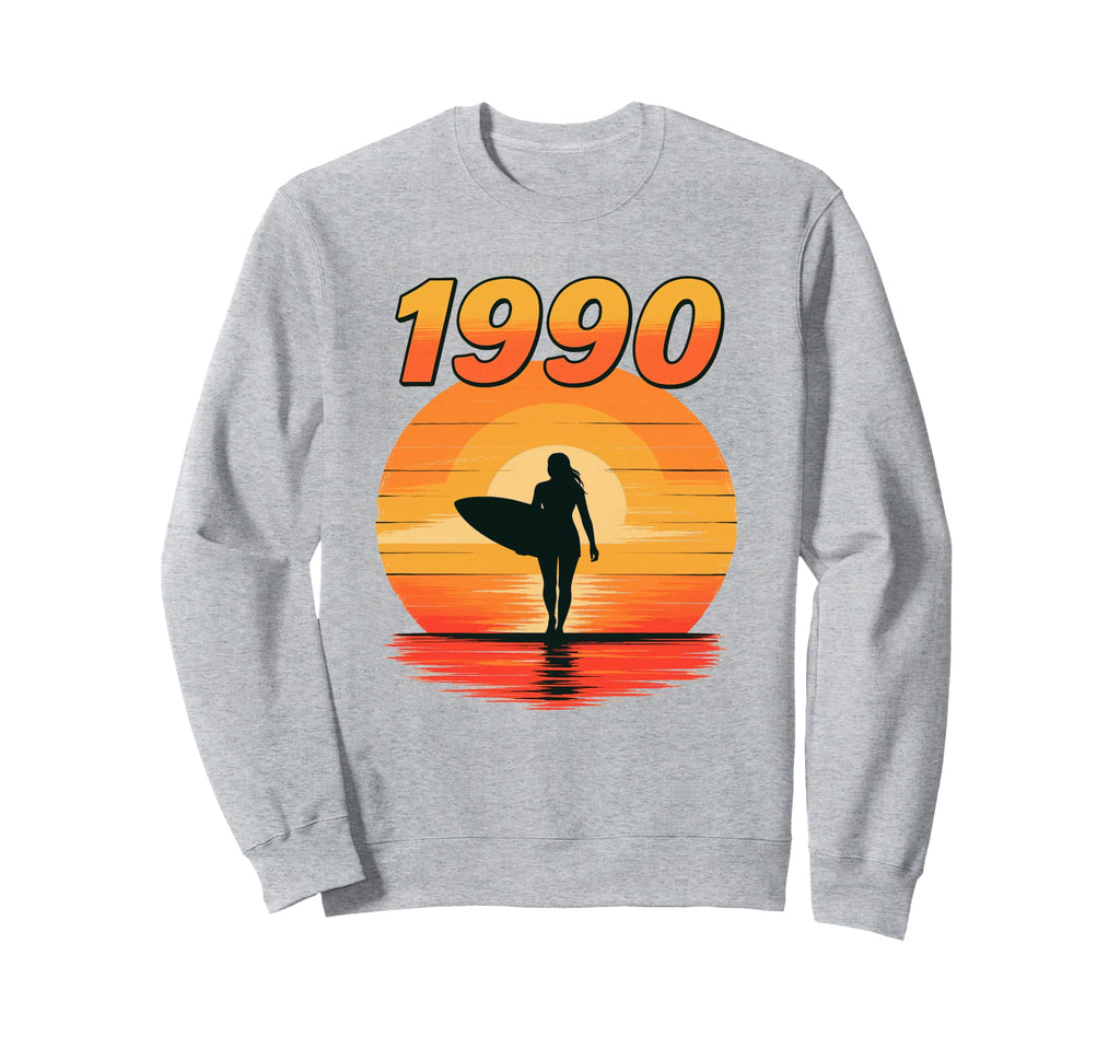 1990 Surfing Sunset 90S Aesthetic Sweatshirt - Custom Art Print Unisex - T-Shirt, Sweatshirt, Hoodie