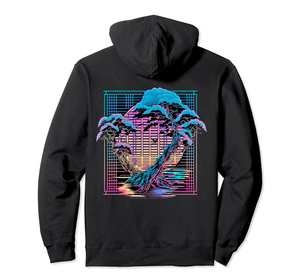 Backprint Aesthetic Vaporwave Cherry Hoodie - Custom Art Print Men Women - T-Shirt, Sweatshirt, Hoodie