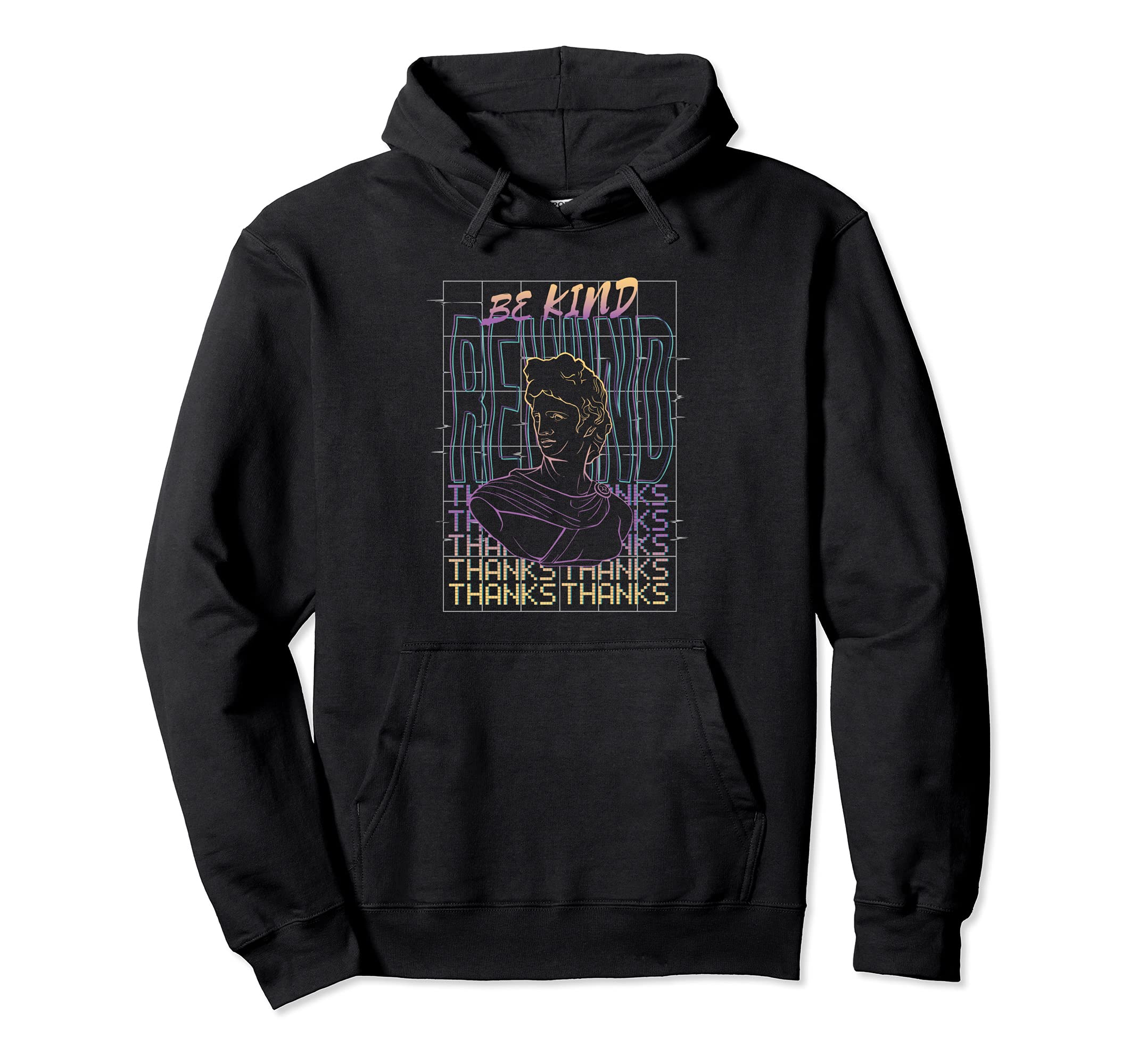 Be Kind Rewind Vaporwave Aesthetics Art Hoodie - Novelty Apparel for Adults - T-Shirt, Sweatshirt, Hoodie