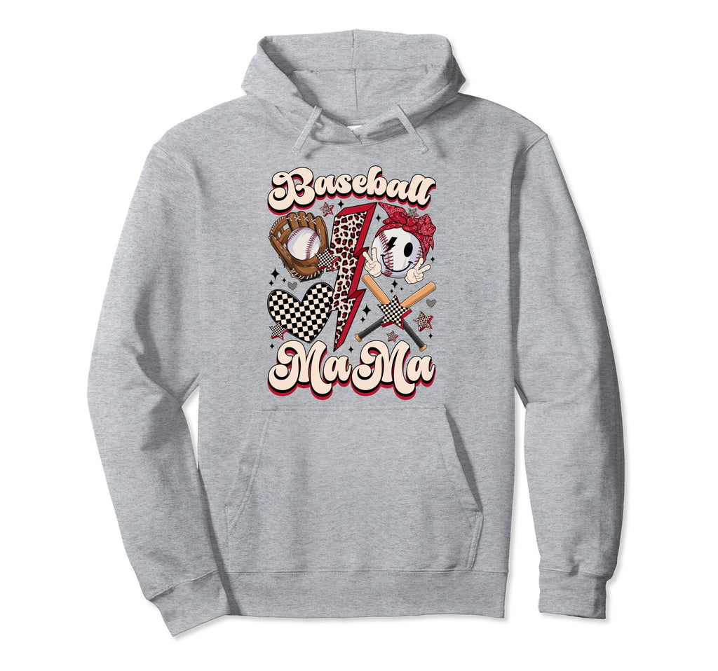 Groovy Baseball Mama Baseball Mom Hoodie - Aesthetic Graphic for Adults - T-Shirt, Sweatshirt, Hoodie