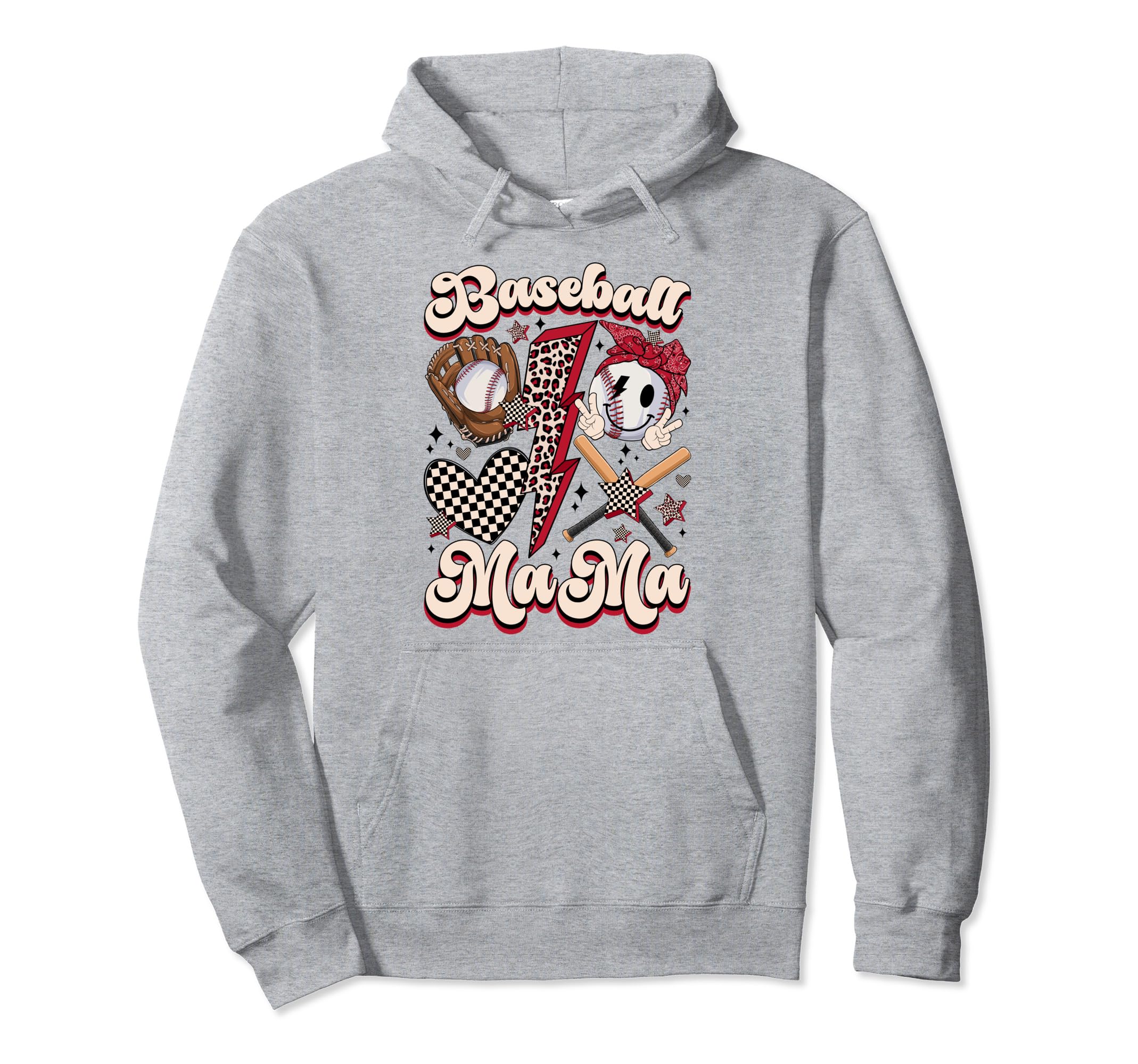 Groovy Baseball Mama Baseball Mom Hoodie - Aesthetic Graphic for Adults - T-Shirt, Sweatshirt, Hoodie
