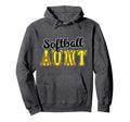 Softball Aunt Softball Player Auntie Hoodie - Graphic Print Unisex - T-Shirt, Sweatshirt, Hoodie