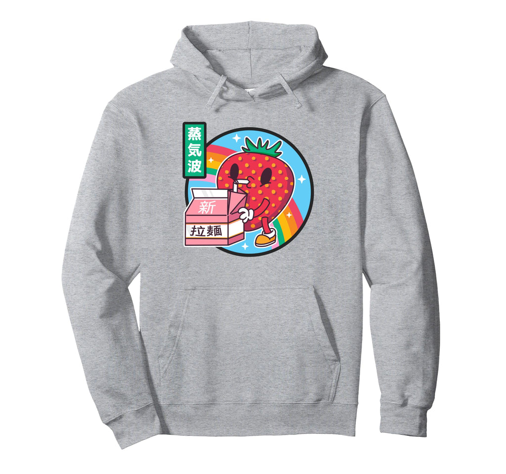 Strawberry Milk Rainbow Japan Otaku Hoodie - Streetwear Style for Adults - T-Shirt, Sweatshirt, Hoodie