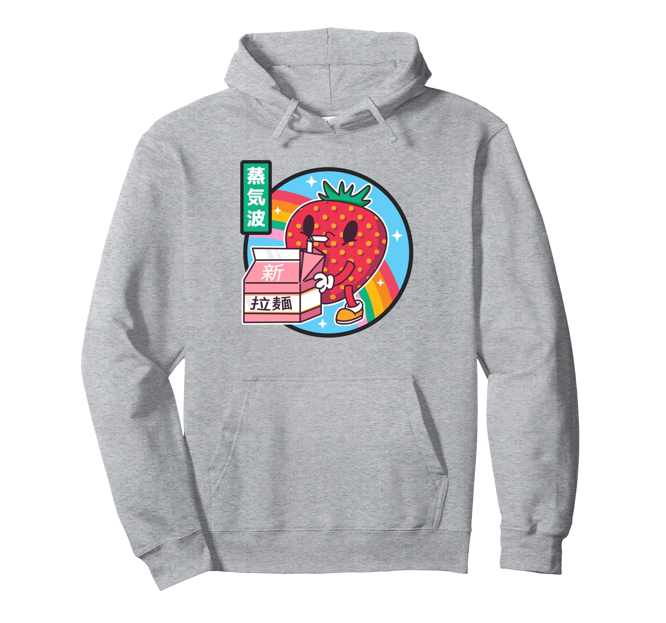 Strawberry Milk Rainbow Japan Otaku Hoodie - Streetwear Style for Adults - T-Shirt, Sweatshirt, Hoodie