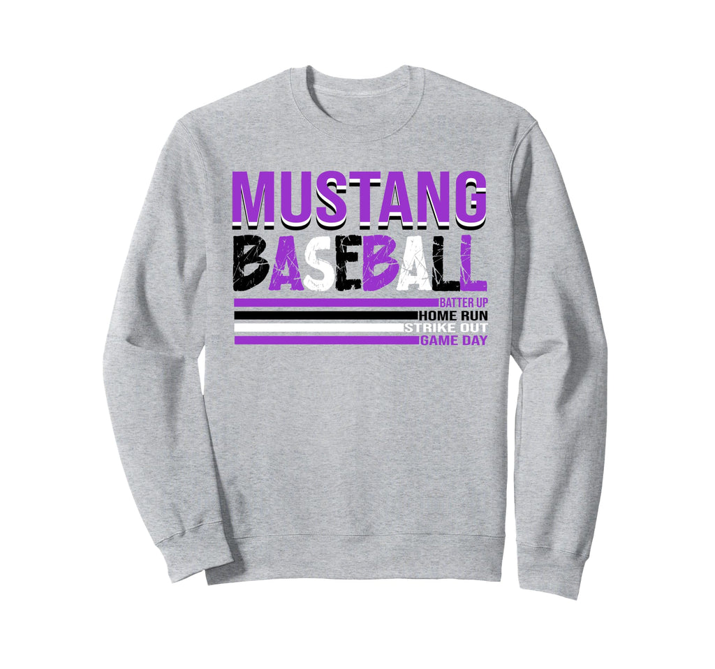 Mustang Baseball Mom Purple Mustangs Sweatshirt - Streetwear Style Unisex - T-Shirt, Sweatshirt, Hoodie