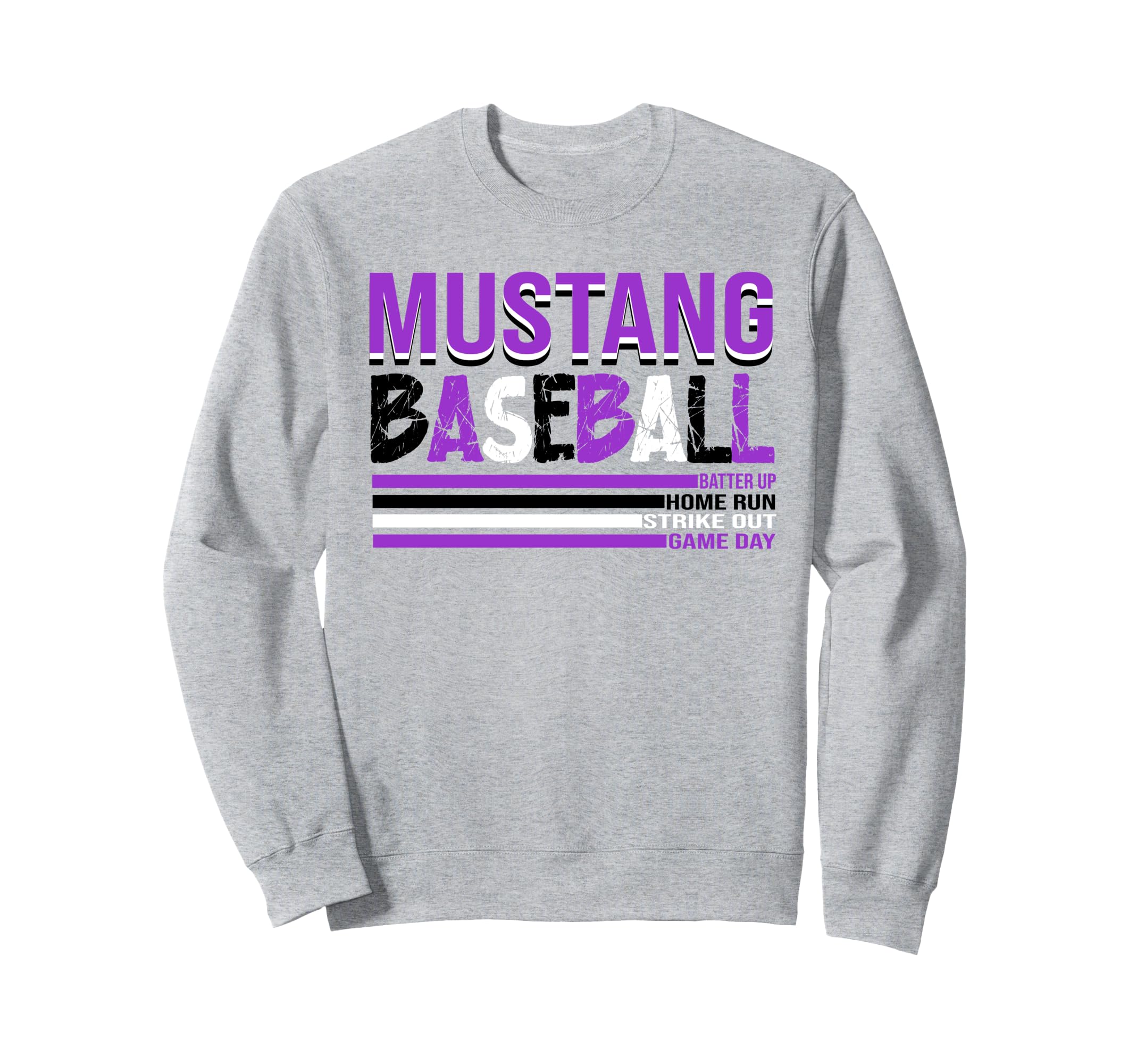 Mustang Baseball Mom Purple Mustangs Sweatshirt - Streetwear Style Unisex - T-Shirt, Sweatshirt, Hoodie